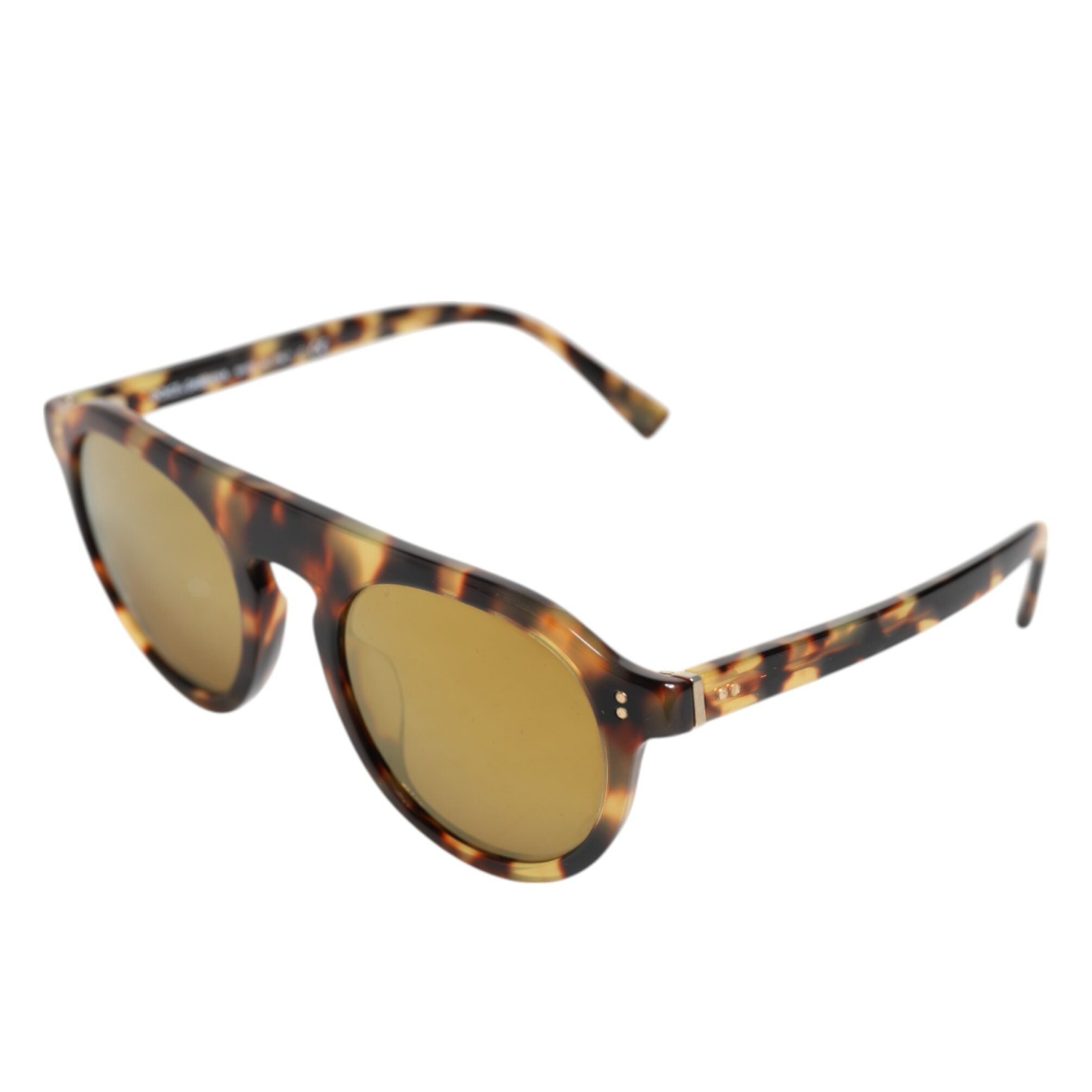 Dolce & Gabbana Brown Acetate Round Leopard Print Eyewear Sunglasses