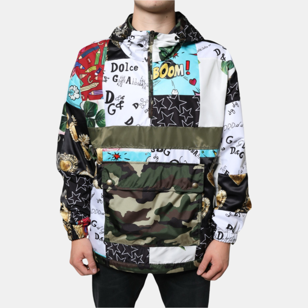 Мъжки уиндстопър яке Dolce & Gabbana Multicolor Patchwork Men Jacket