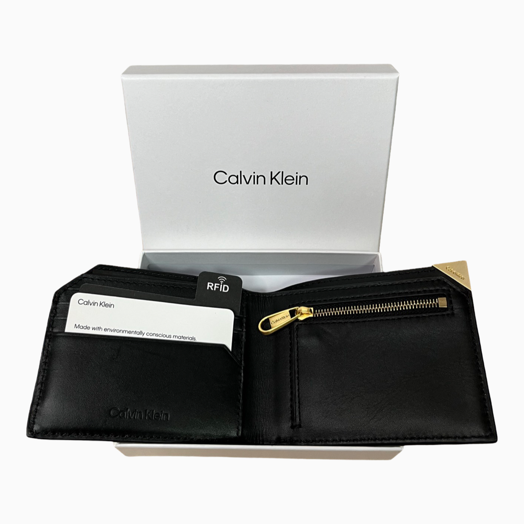 Мъжки портфейл от естествена кожа в кутия Men's wallet Calvin Klein K50K509995 Black