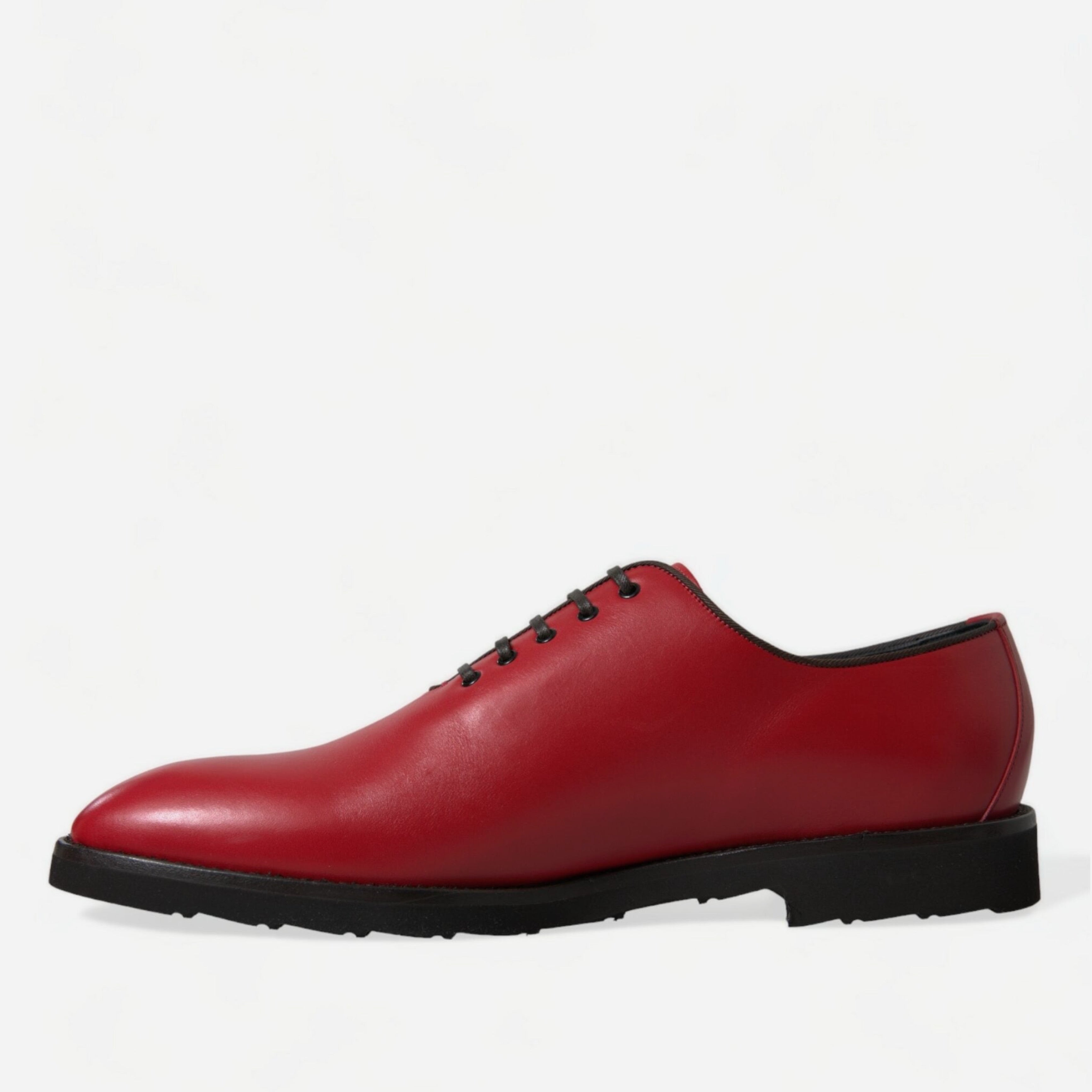 Мъжки червени луксозни обувки от естествена кожа Dolce & Gabbana Men’s Elegant Red Leather Oxford Formal Shoes