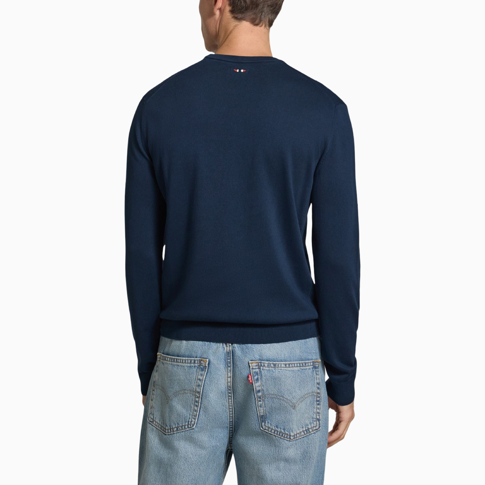 Мъжки син пуловер Napapijri Droz 5 Men Sweater NP0A4I2G1 Back View