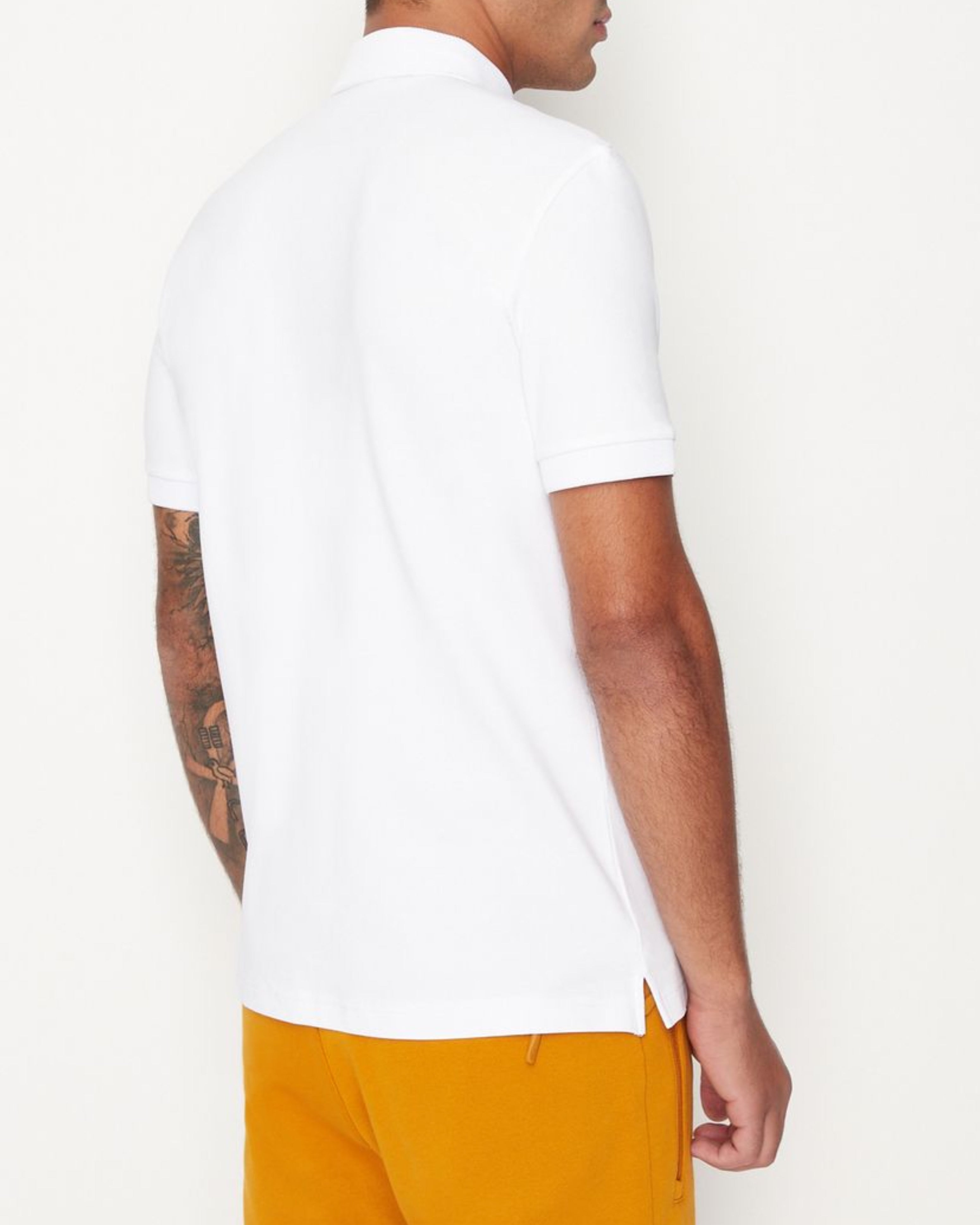 Мъжка бяла поло тениска с яка Armani Exchange 8NZF91 ZJ81Z 11100 нова колекция
