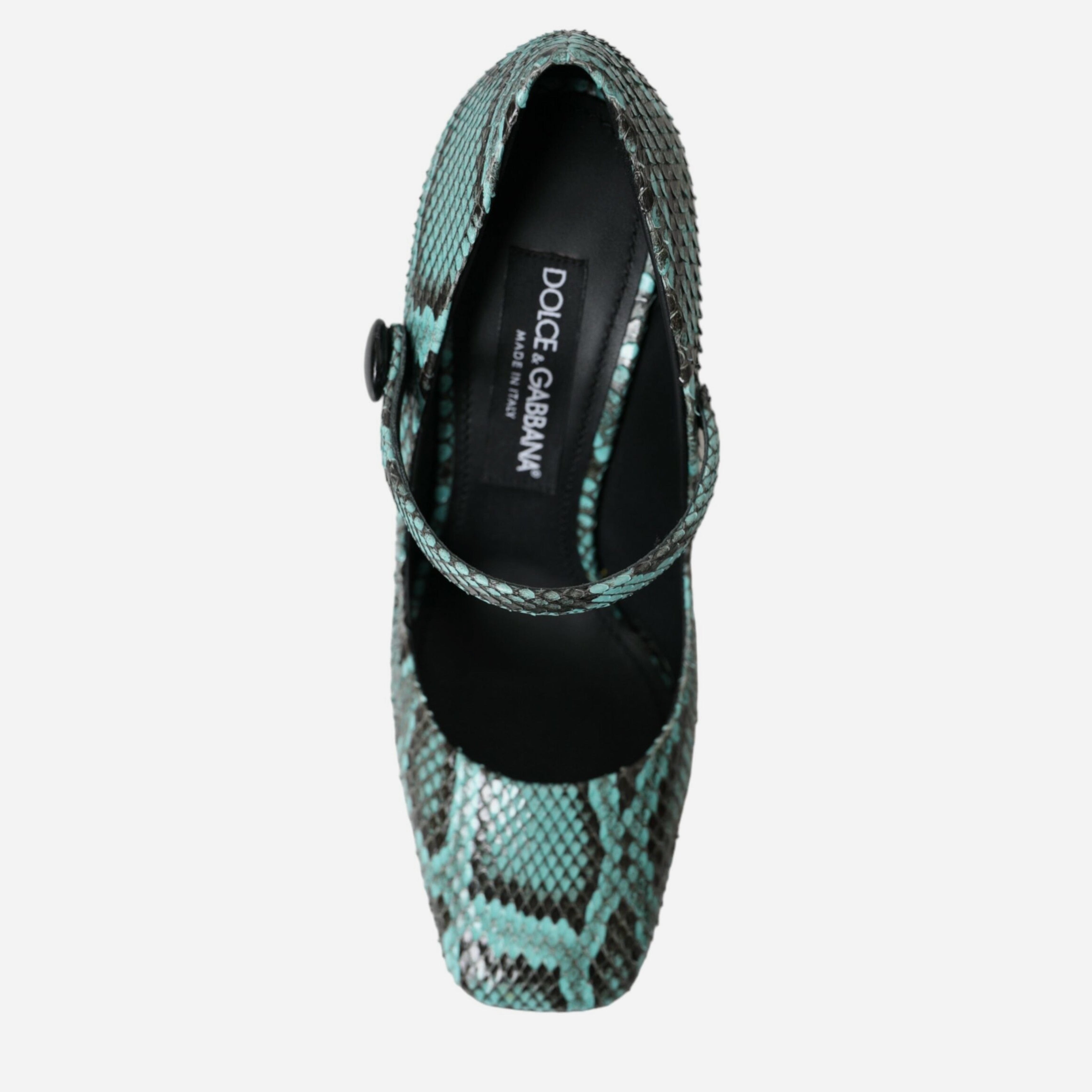 Дамски луксозни елегантни обувки на високи токчета Dolce & Gabbana Women’s Aqua Python Leather Mary Jane Pumps Heels