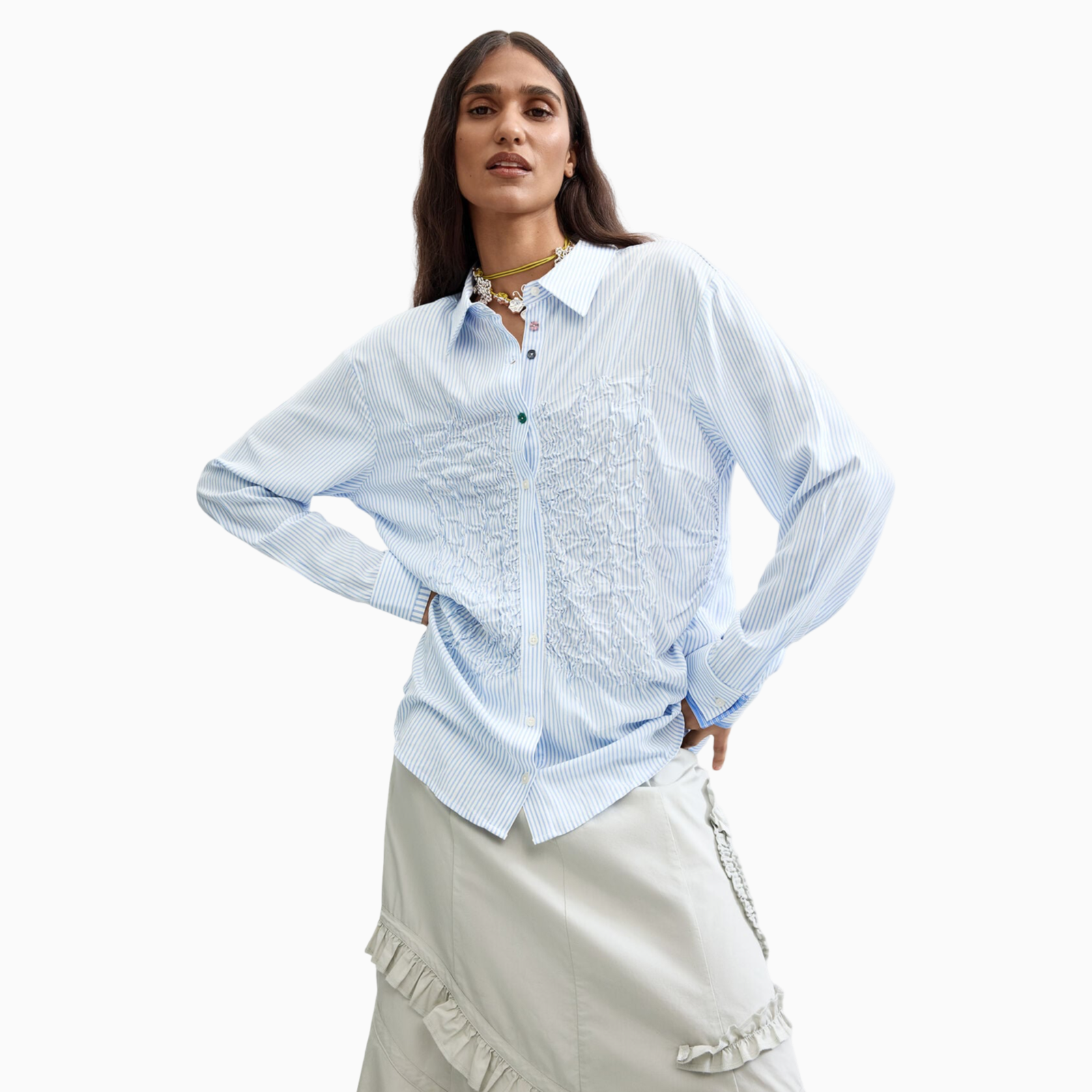 Дамска риза Desigual Women Shirt 26WWCW10 5002 Front View