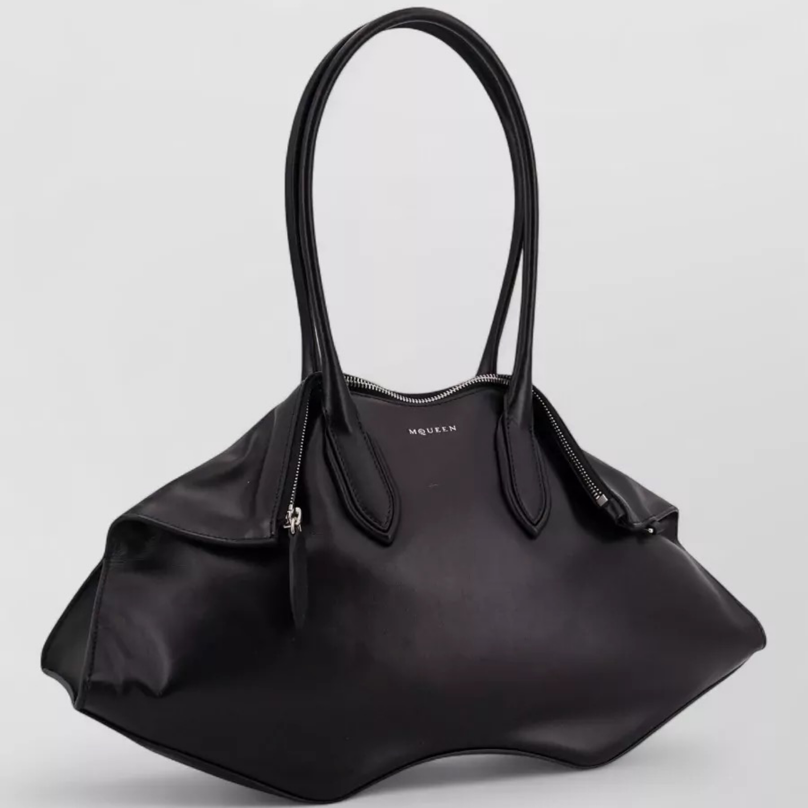Дамска чанта Alexander McQueen Manta Leather Shoulder Bag 8559971VDXA1000 Side View