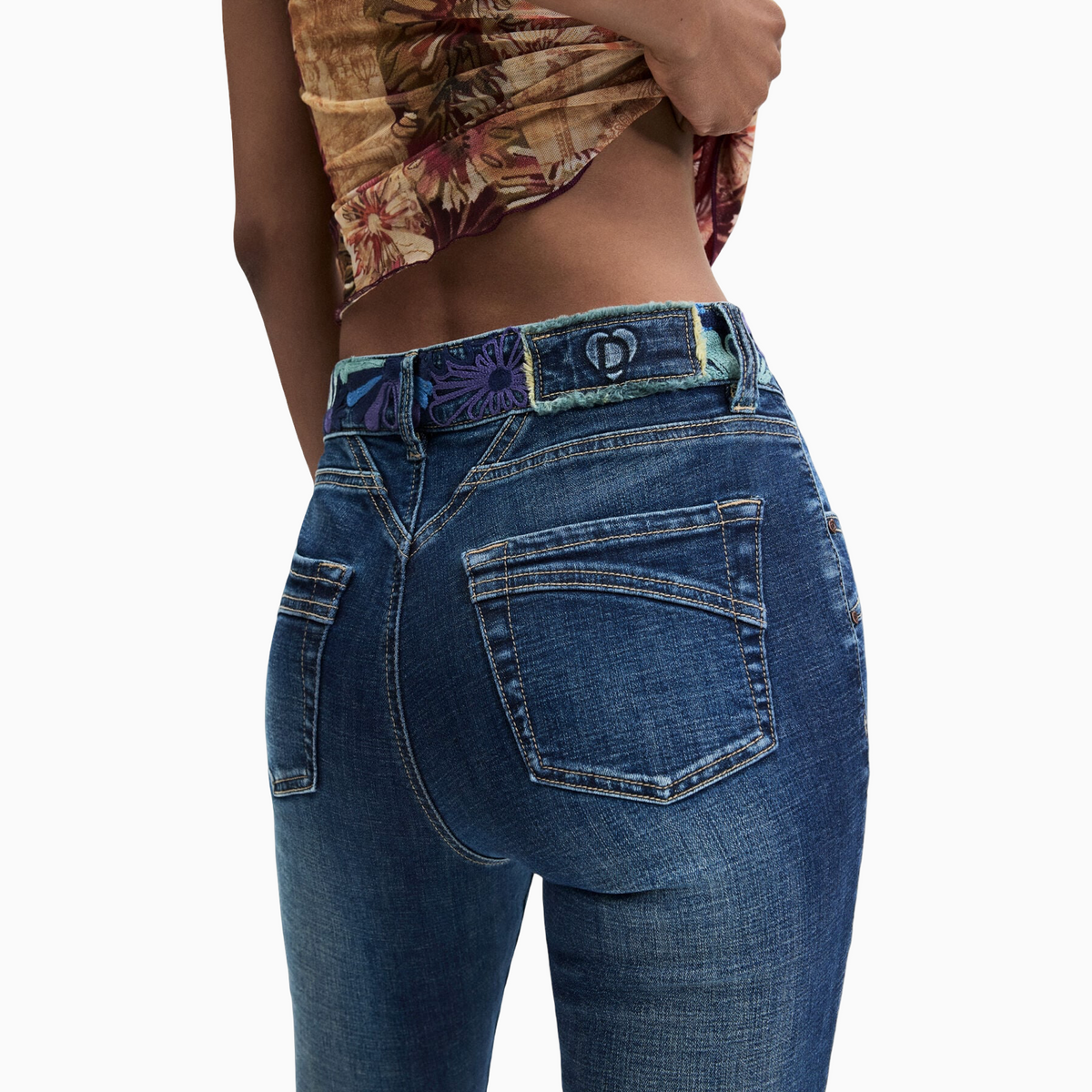 Дамски дънки Desigual Women Jeans 26WWDD21 5053 Back View