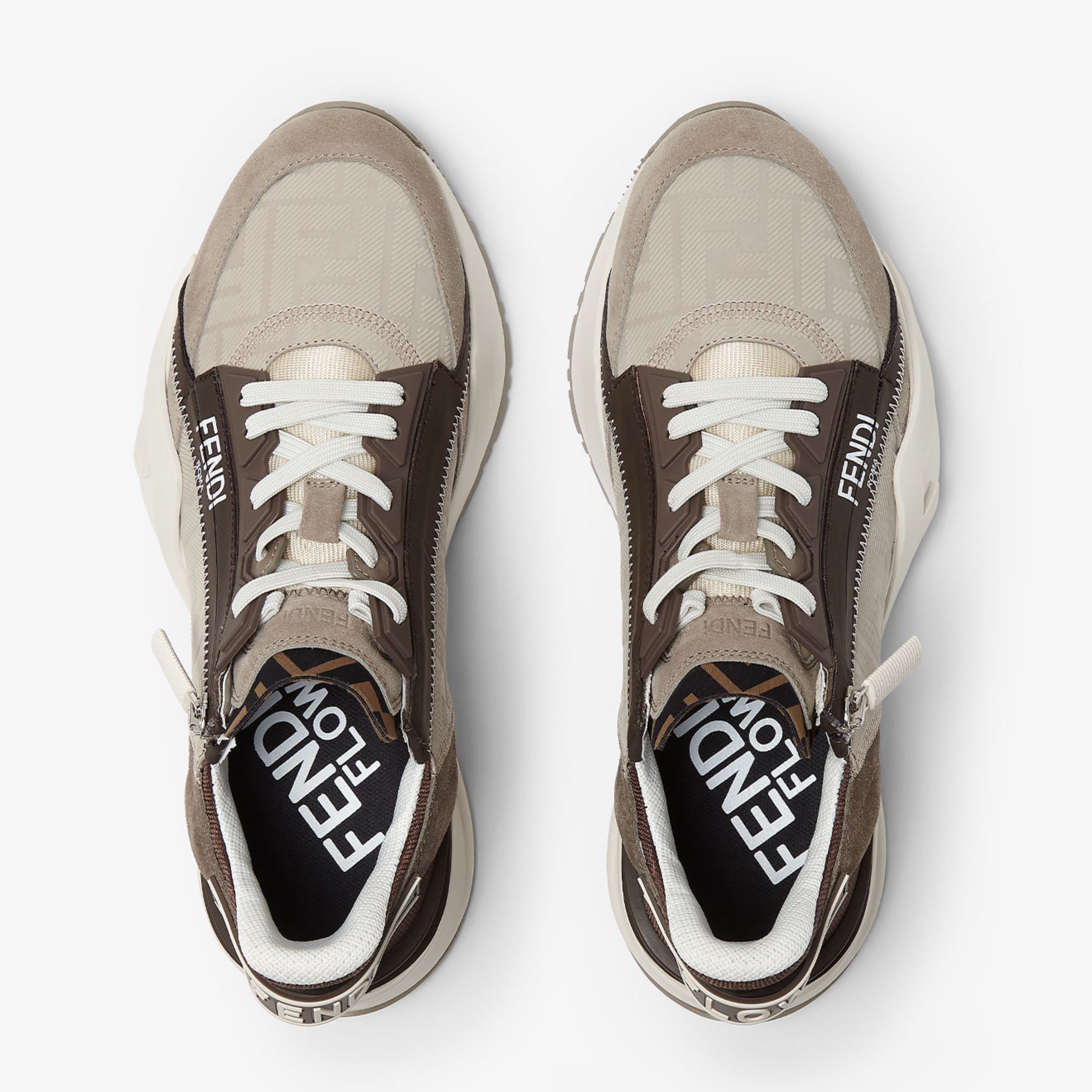 Мъжки луксозни маратонки Men’s sneakers FENDI Flow 7E1766AU2OF1SVP Beige top view