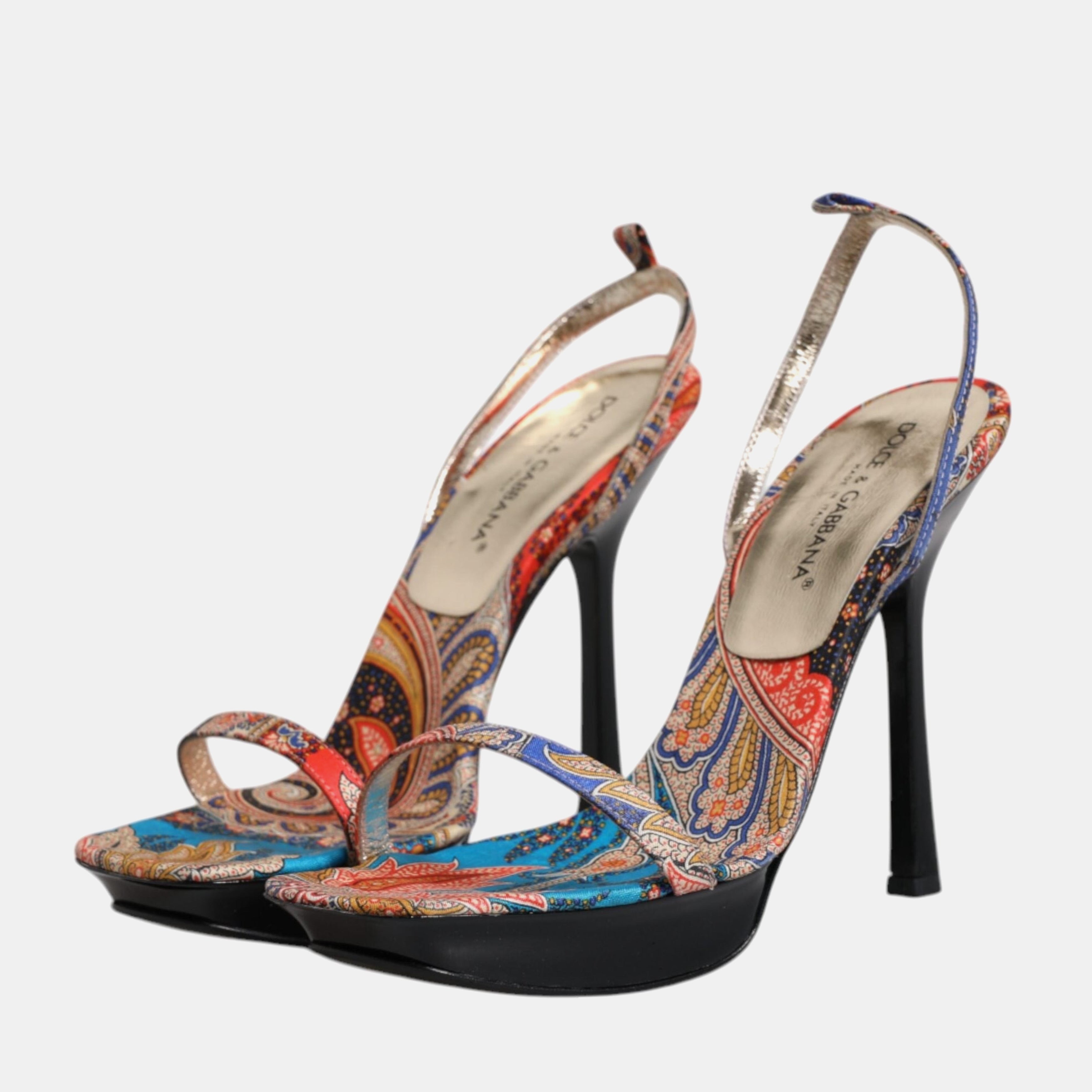 Дамски луксозни сандали на високи токчета DOLCE & GABBANA Women’s Luxury Floral High Heels Sandals