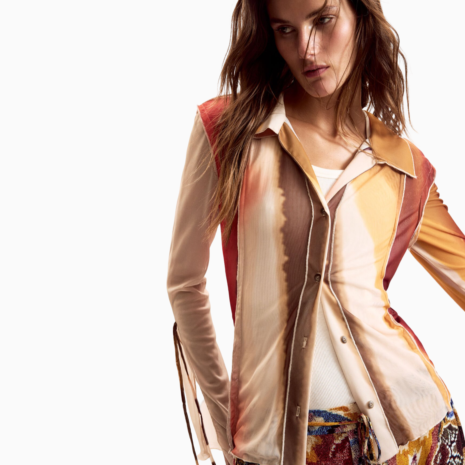 Дамска риза Desigual by Christian Lacroix Women Shirt 26SWTK28 1001 Close-Up