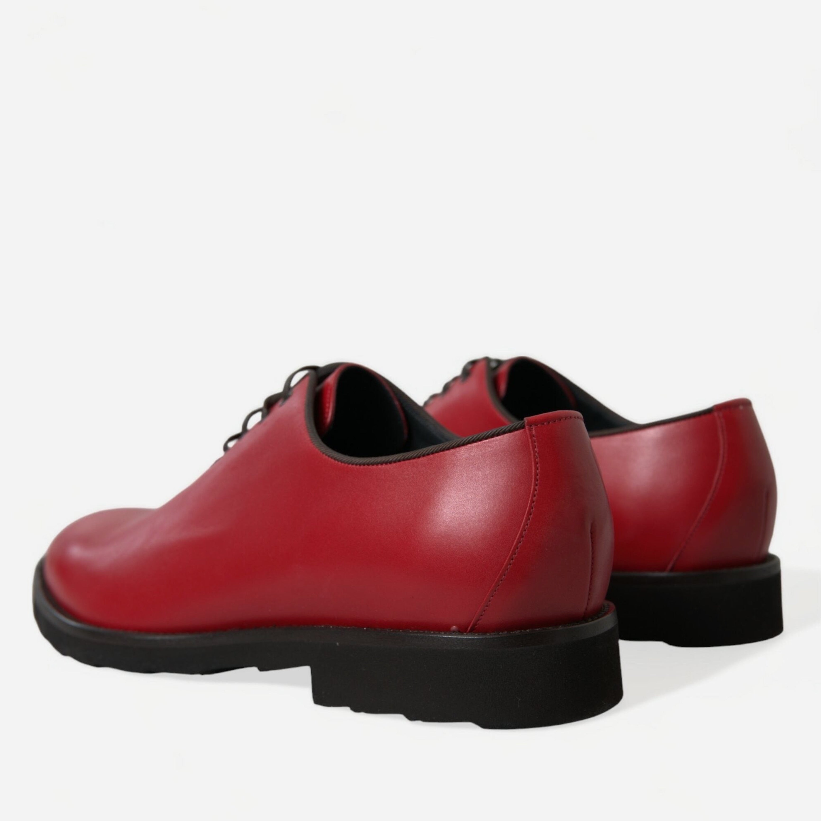 Мъжки червени луксозни обувки от естествена кожа Dolce & Gabbana Men’s Elegant Red Leather Oxford Formal Shoes