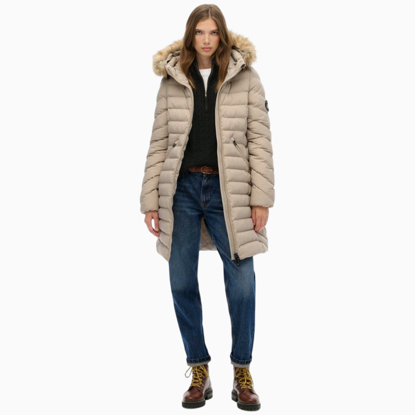 Дамско бежово яке Superdry Women Jacket W5011999A Front View
