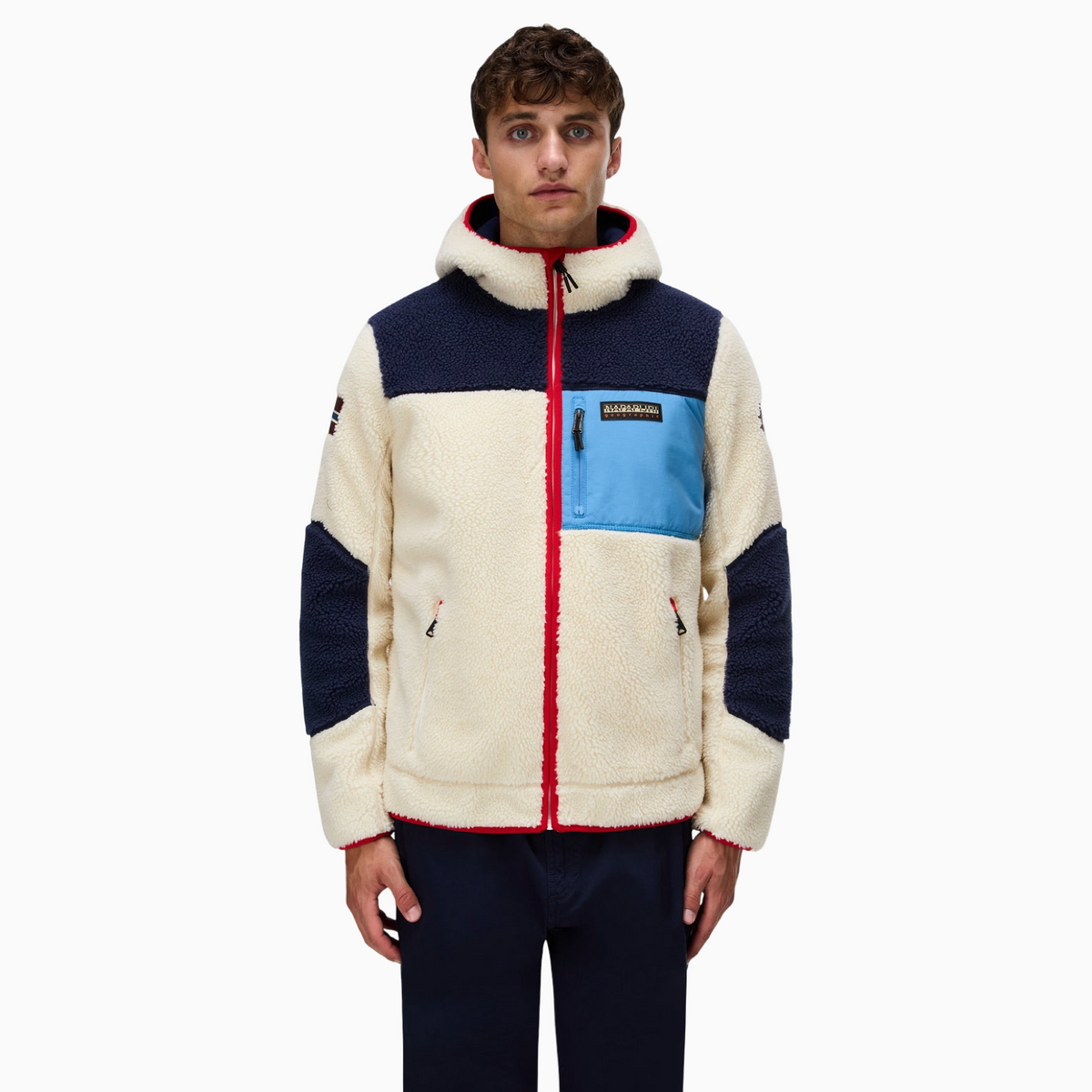 Мъжки суичър Napapijri Yupik Fleece Hoodie NP0A8AZX M3E Front View