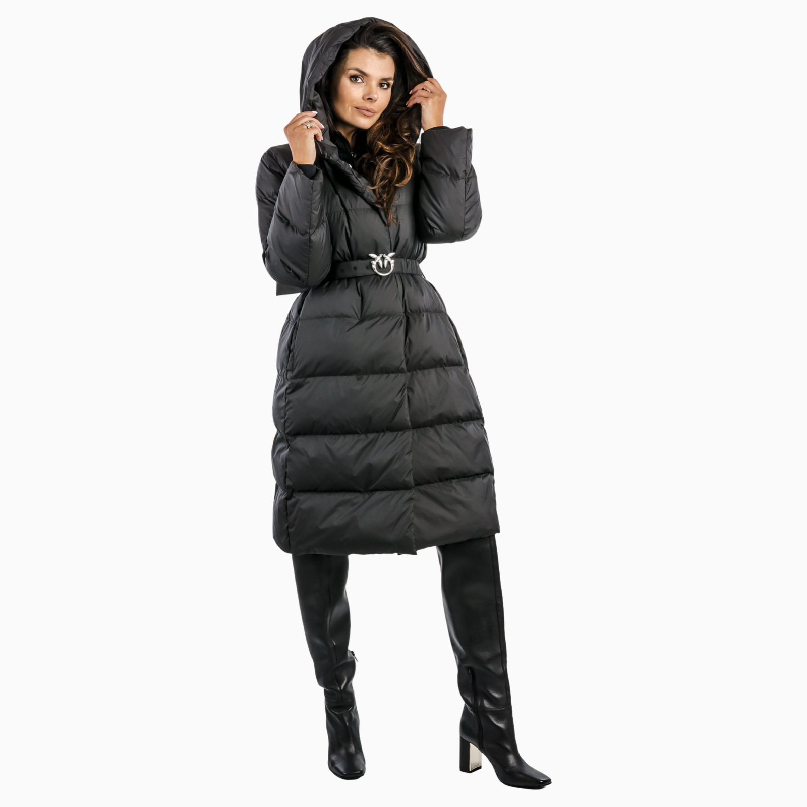 Дамско дълго яке Women's jacket Collirio Caban PINKO 103828 A11M Z99 Black Side View