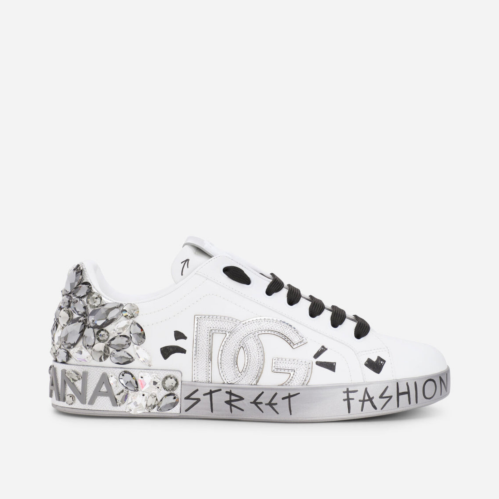 Мъжки кецове с кристали Dolce & Gabbana Portofino Men Sneakers Side