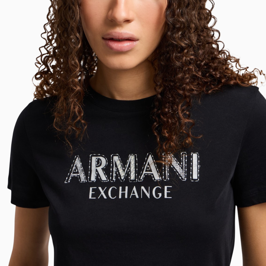 Дамска черна тениска Armani Exchange XW000387 AF10354