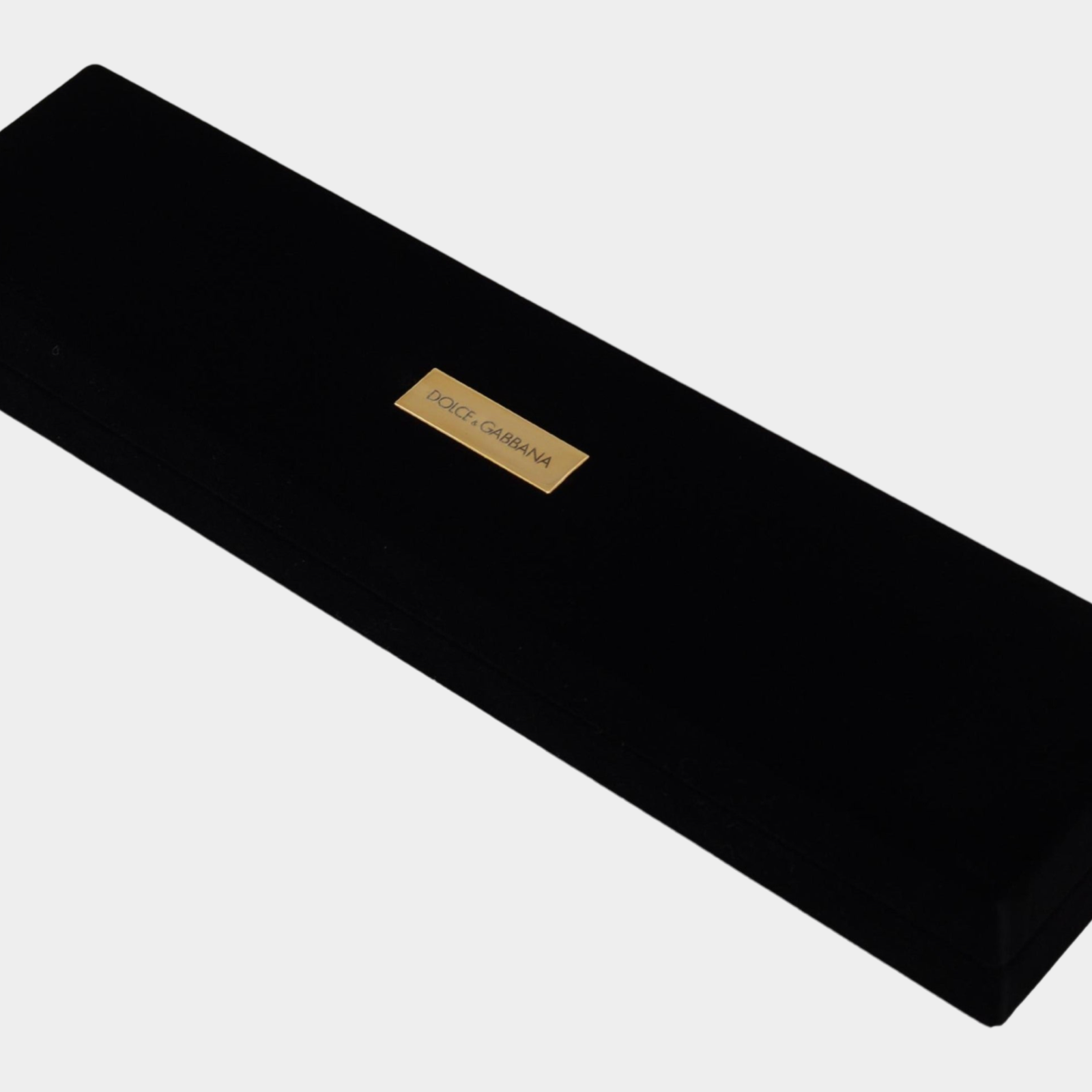 Кутия за бижута Dolce & Gabbana Black Velvet Logo Plaque Storage Bracelet & Jewelry Box Top View