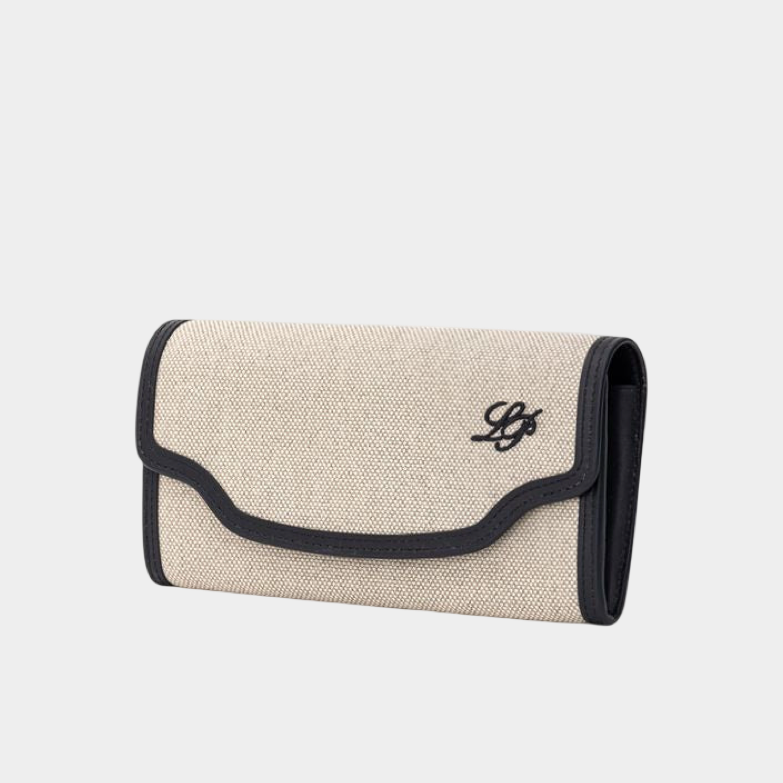 Loro Piana Beige Fabric And Leather Wallet 25MG17 Side View
