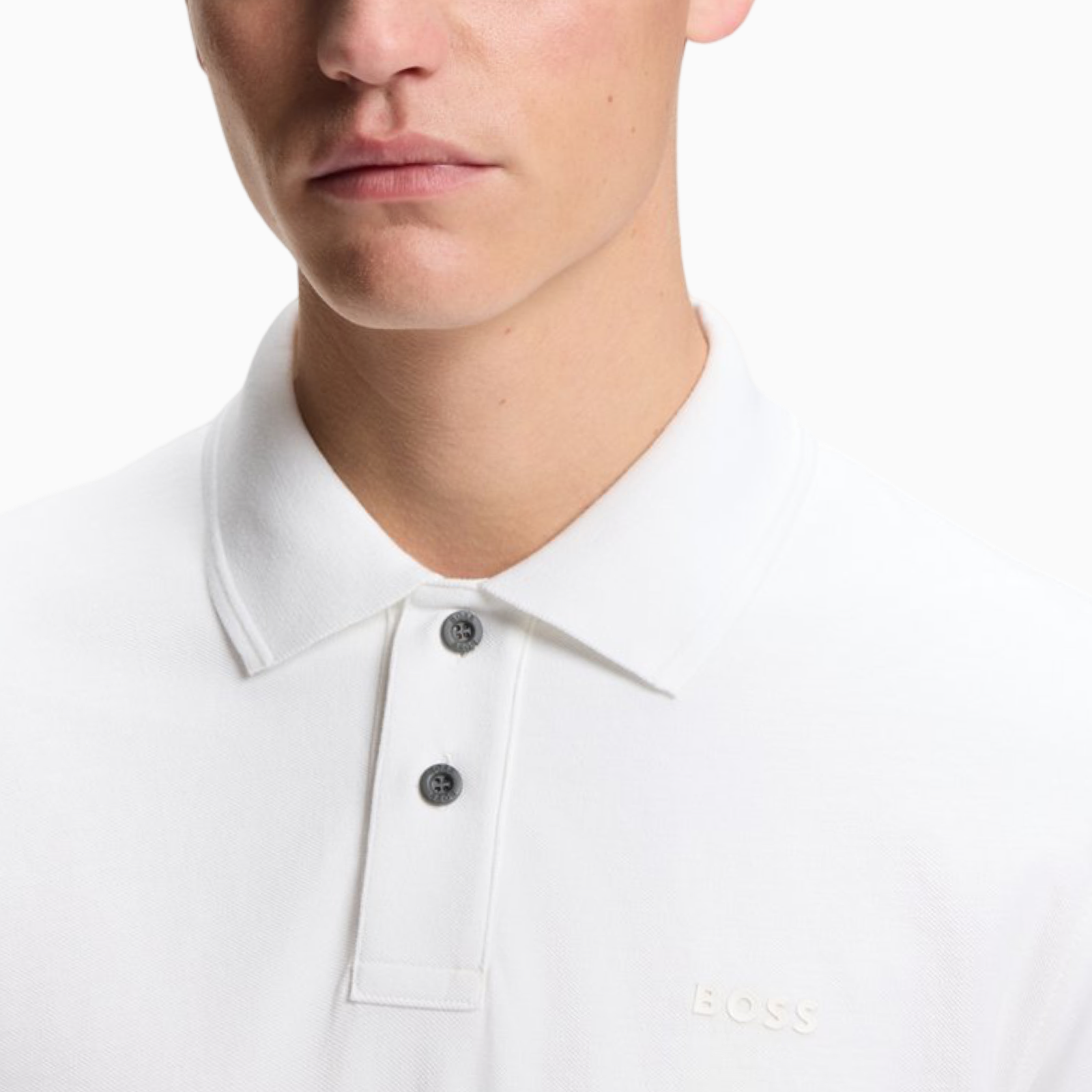 Мъжка бяла поло тениска Boss Men Polo 50507813 100 Close-Up