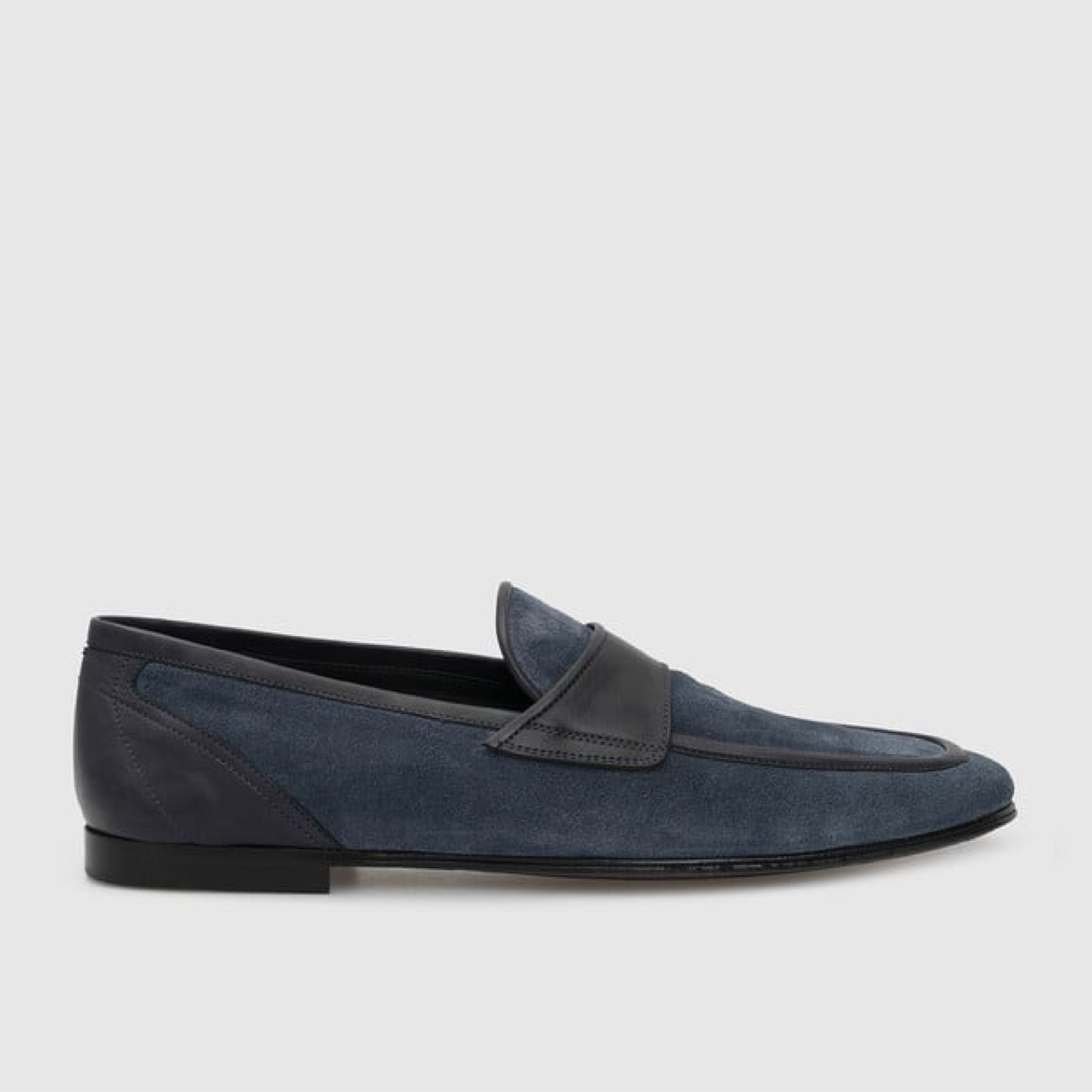 Мъжки сини мокасини Dolce & Gabbana Blue Suede Leather Men Loafers Medial View