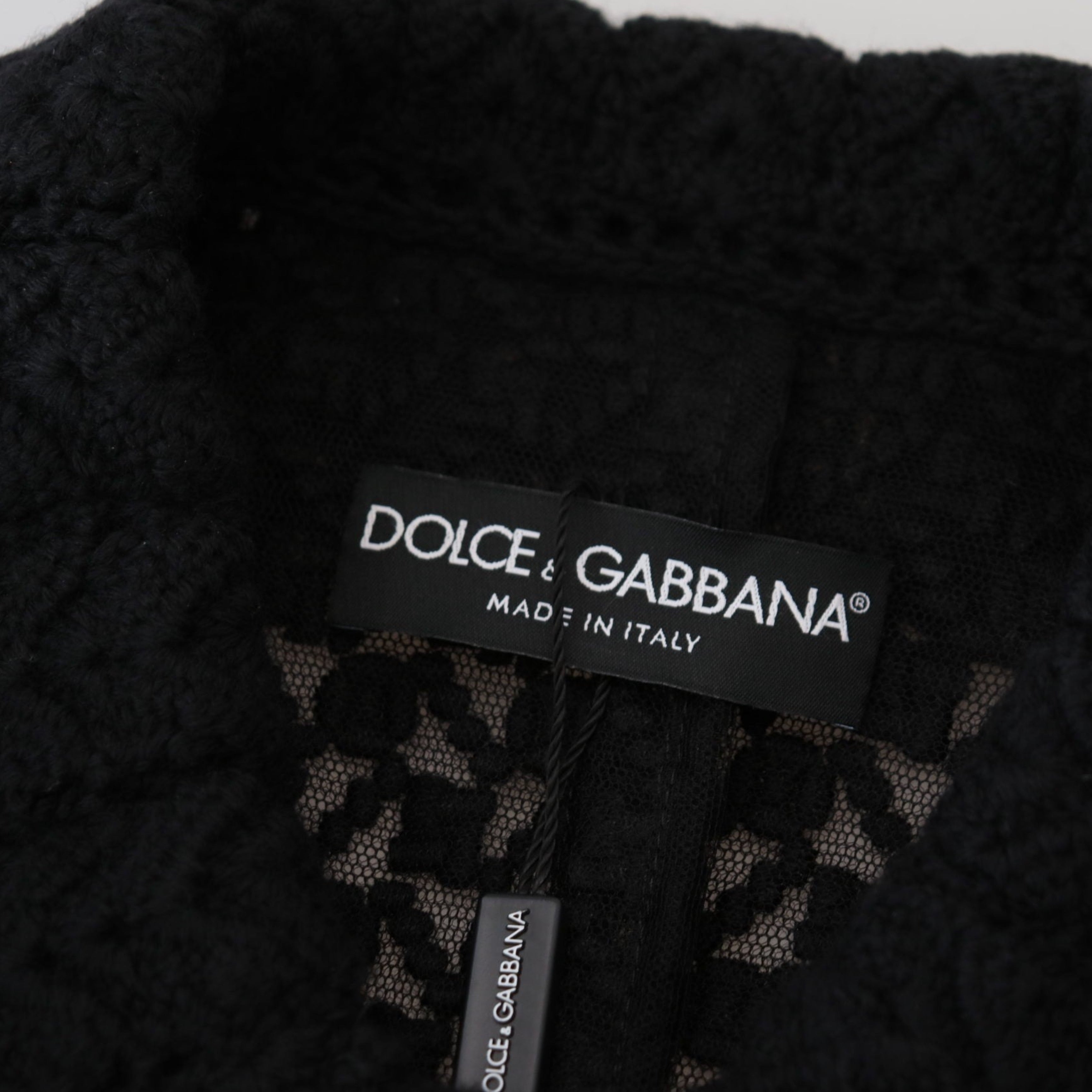 Дамско елегантно палто Dolce & Gabbana Women’s Black Classic Button Down Knitted Coat