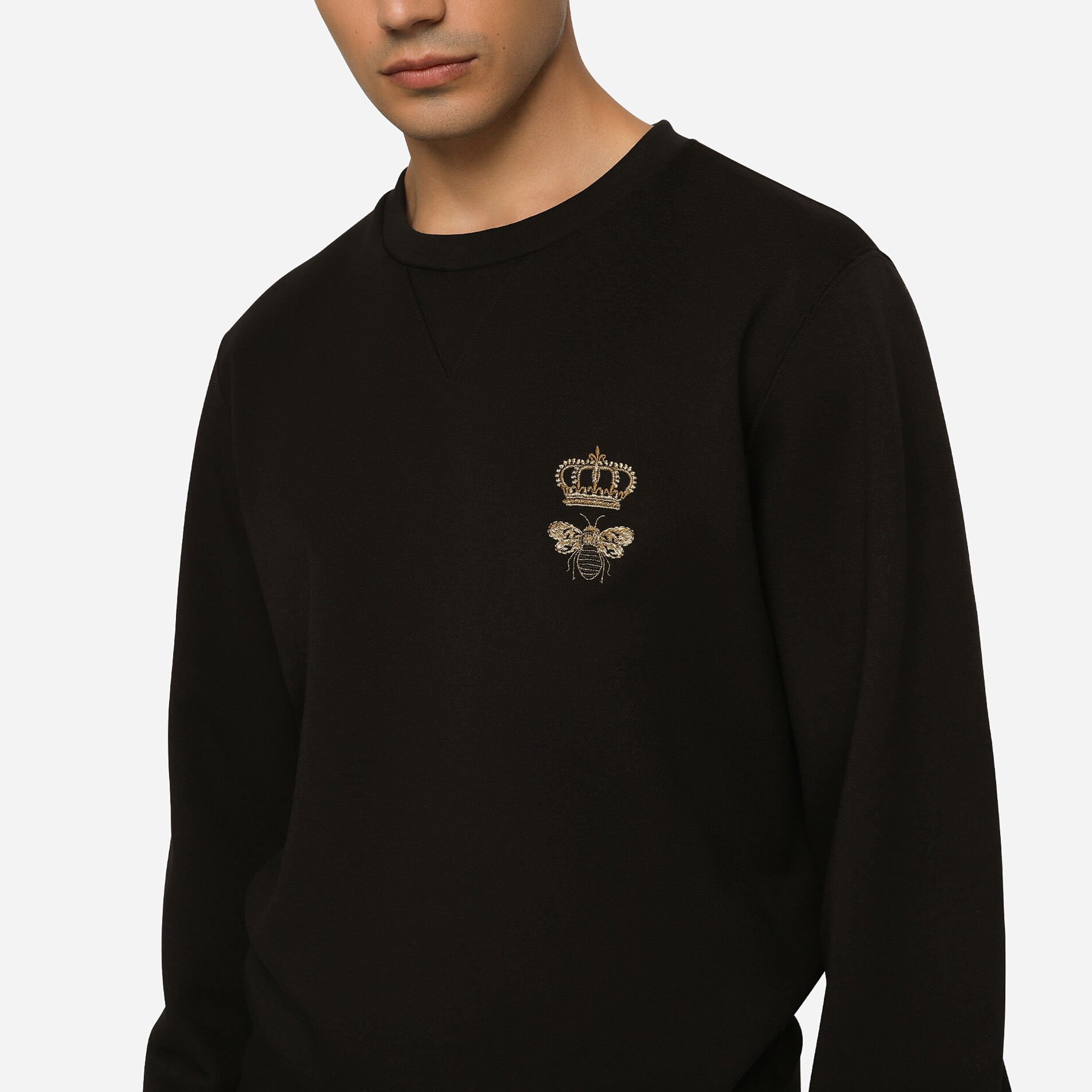 Мъжка луксозна памучна блуза в черно DOLCE & GABBANA Men’s luxury balck cotton sweatshirt G9ABJZHU7H9N0000