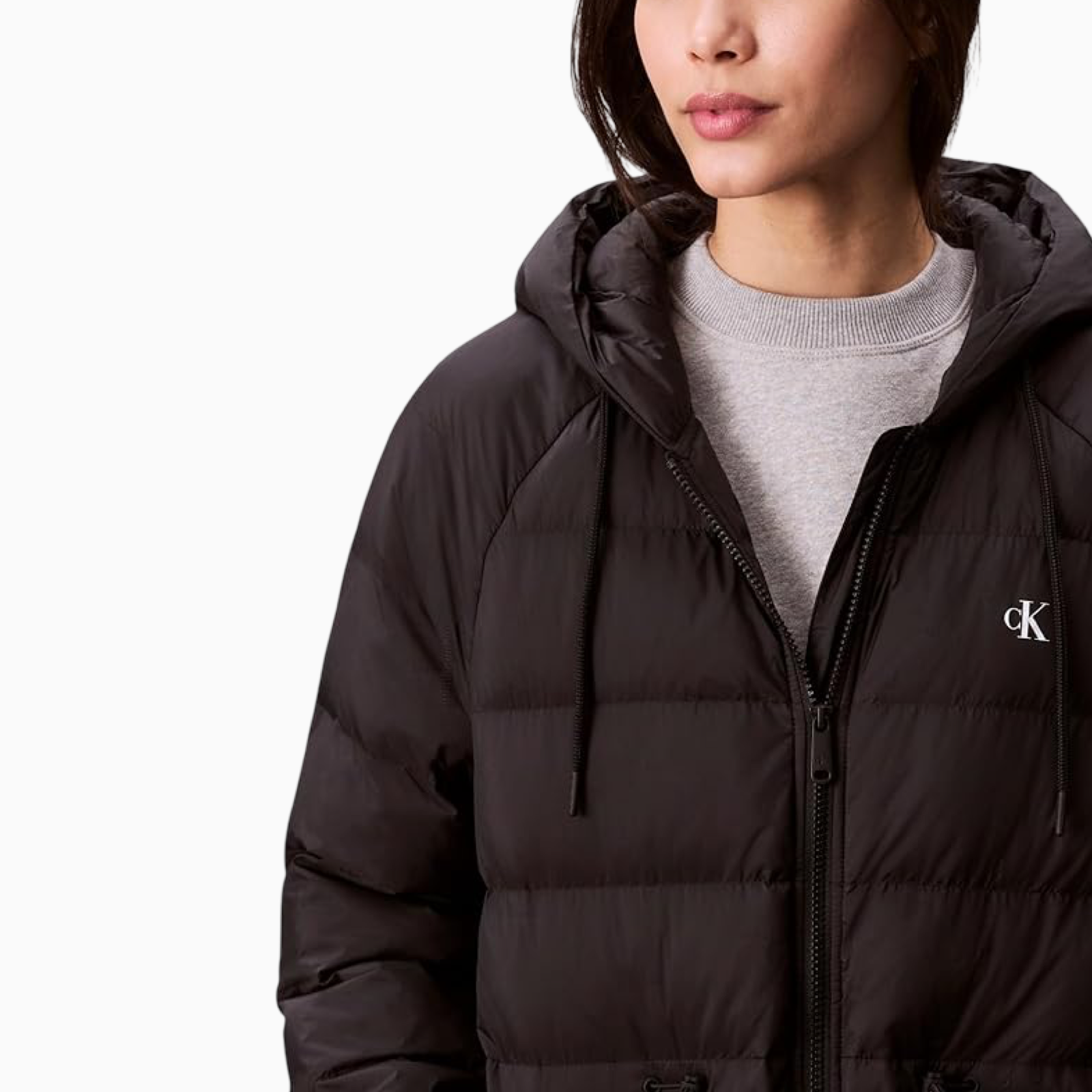 Дамско черно зимно яке Calvin Klein Jeans Women Jacket LV047C523G Close-Up