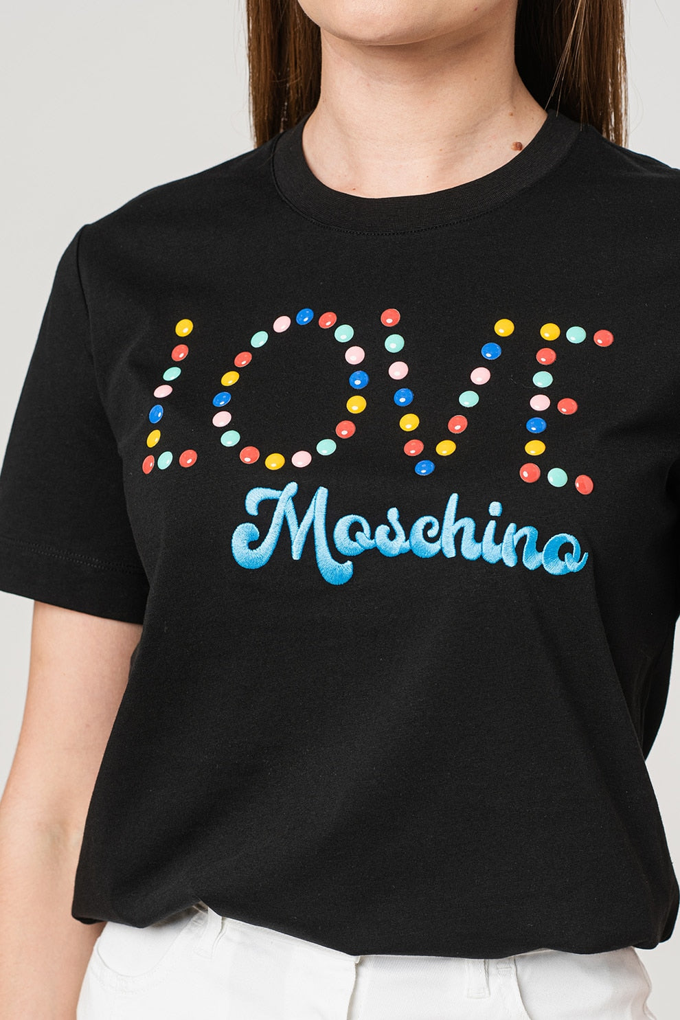 Дамска тениска Love Moschino W4H0625M3876 в черно