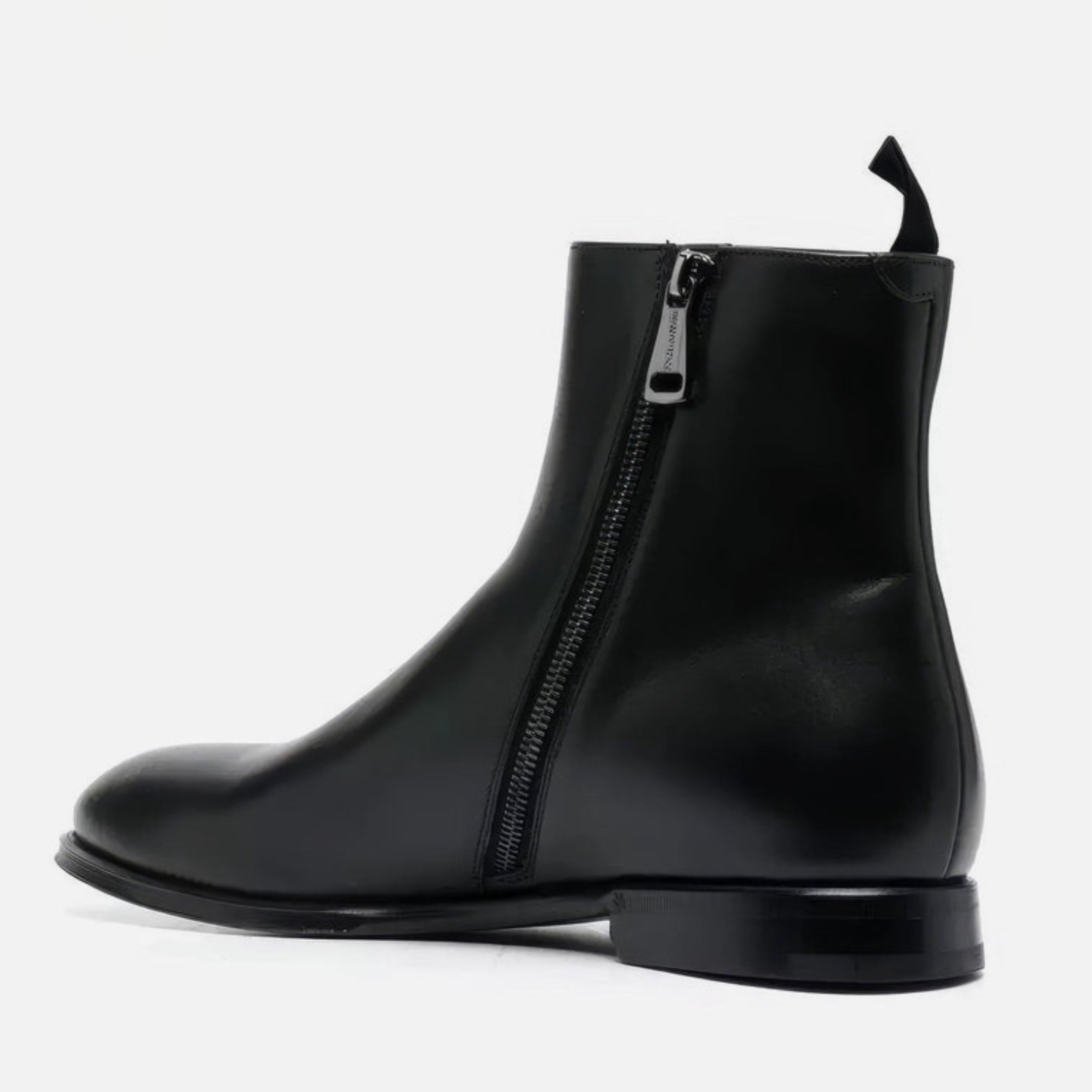 Мъжки луксозни кожени боти Dolce&Gabbana Black Calf Leather Men Ankle Boots