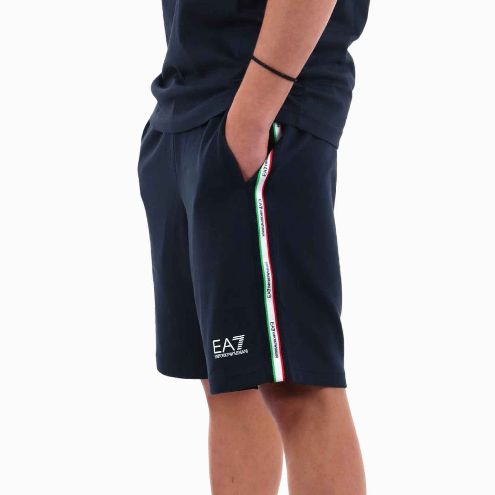 Мъжки сини къси панталони EA7 Emporio Armani Men Shorts 7M001865 AF12660 UB102 Side View