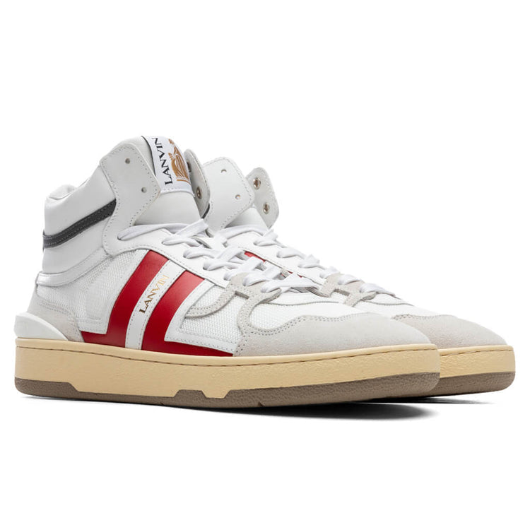 Мъжки високи кецове Men’s high top sneakers Lanvin Clay FM-SKDK01-NASH-A21-WHT angled view