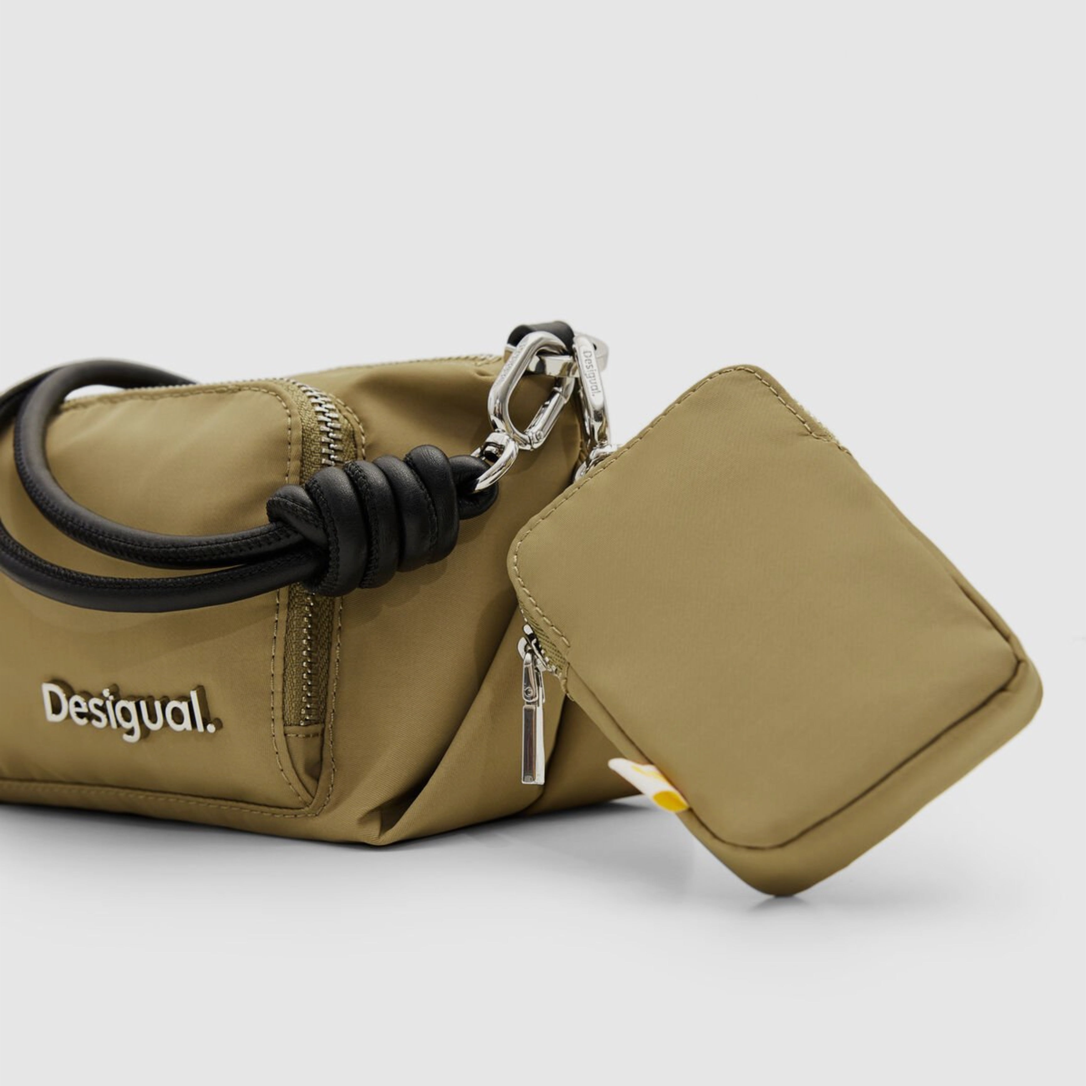 Дамска чанта в маслинено зелено Women’s S plain knots crossbody bag Desigual 24SAXY05 4092U Olive green