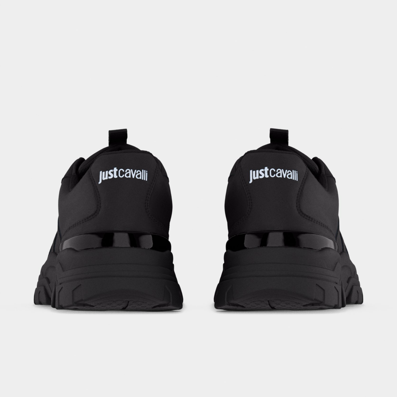 Мъжки черни кецове Just Cavalli Fondo Liuk Men Sneakers 80QA3SH6 ZPC15 899 Heel View