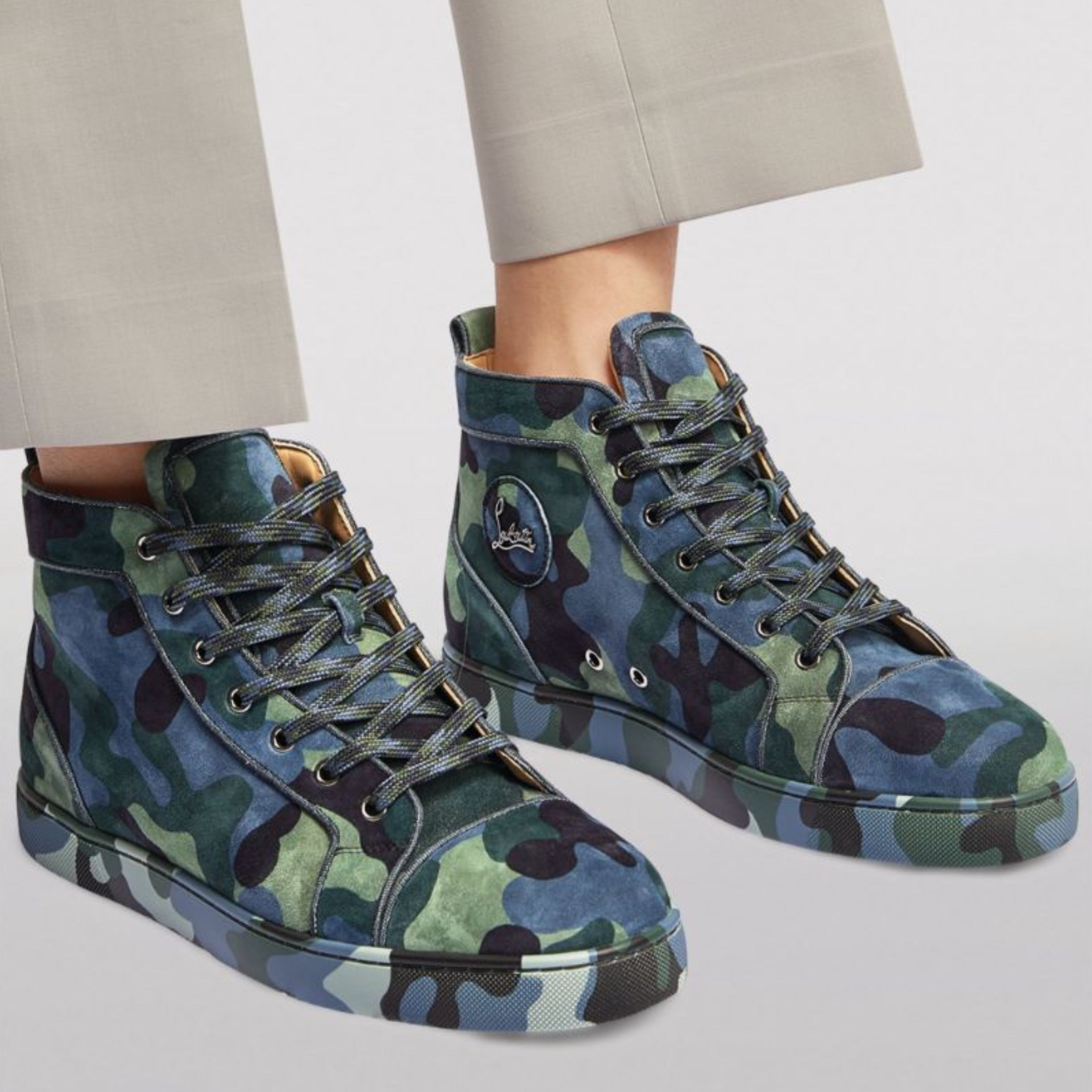 Мъжки високи кецове Christian Louboutin Paris Louis Orlato Camo