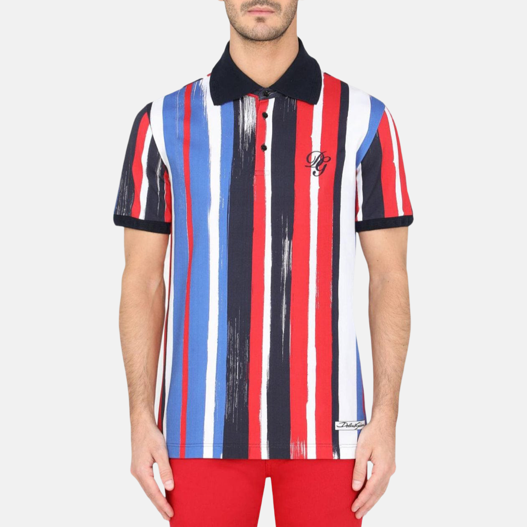 Мъжка поло тениска Dolce & Gabbana 
Striped Cotton Polo