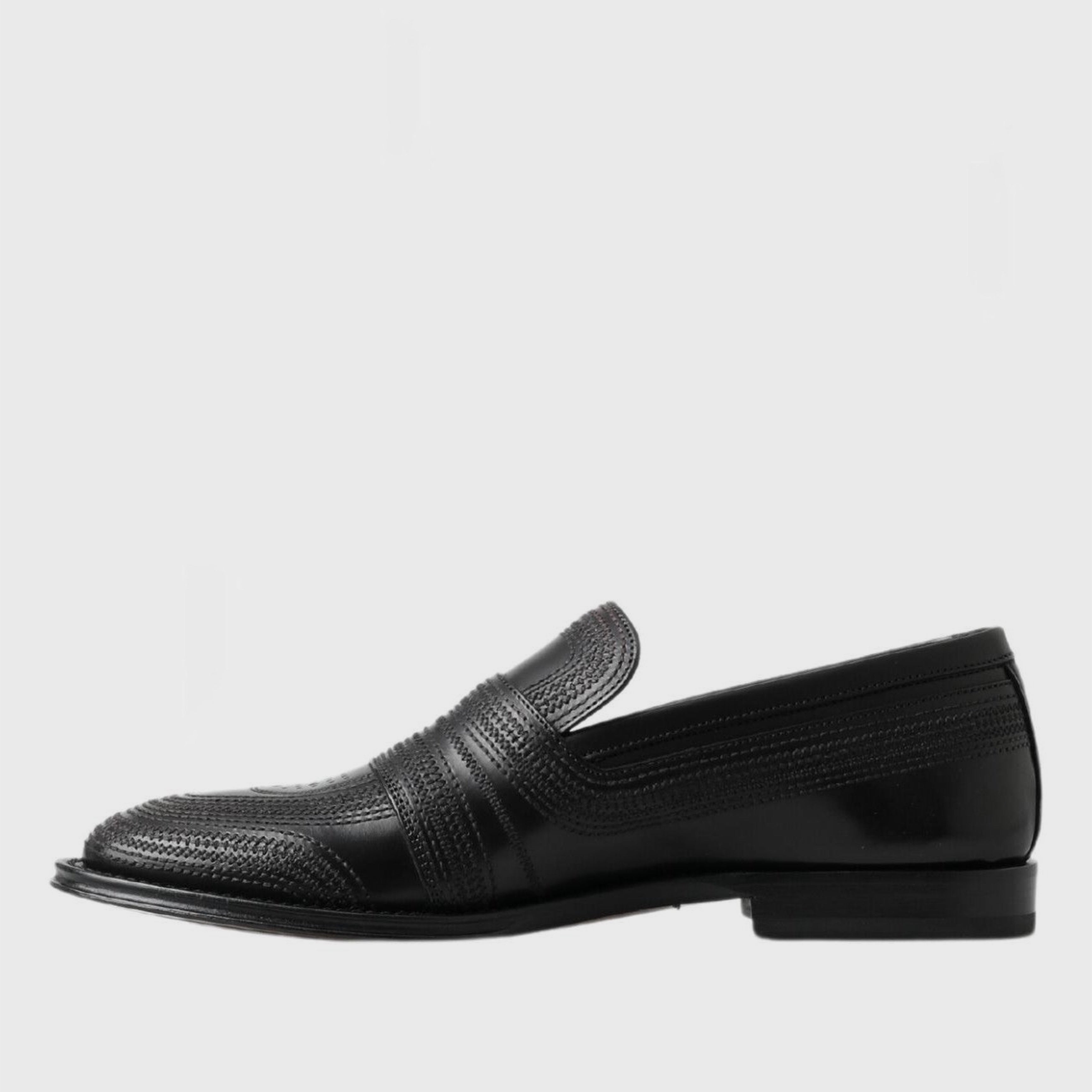 Мъжки луксозни мокасини от естествена кожа DOLCE & GABBANA Men’s Luxury Elegant Black Leather Loafers