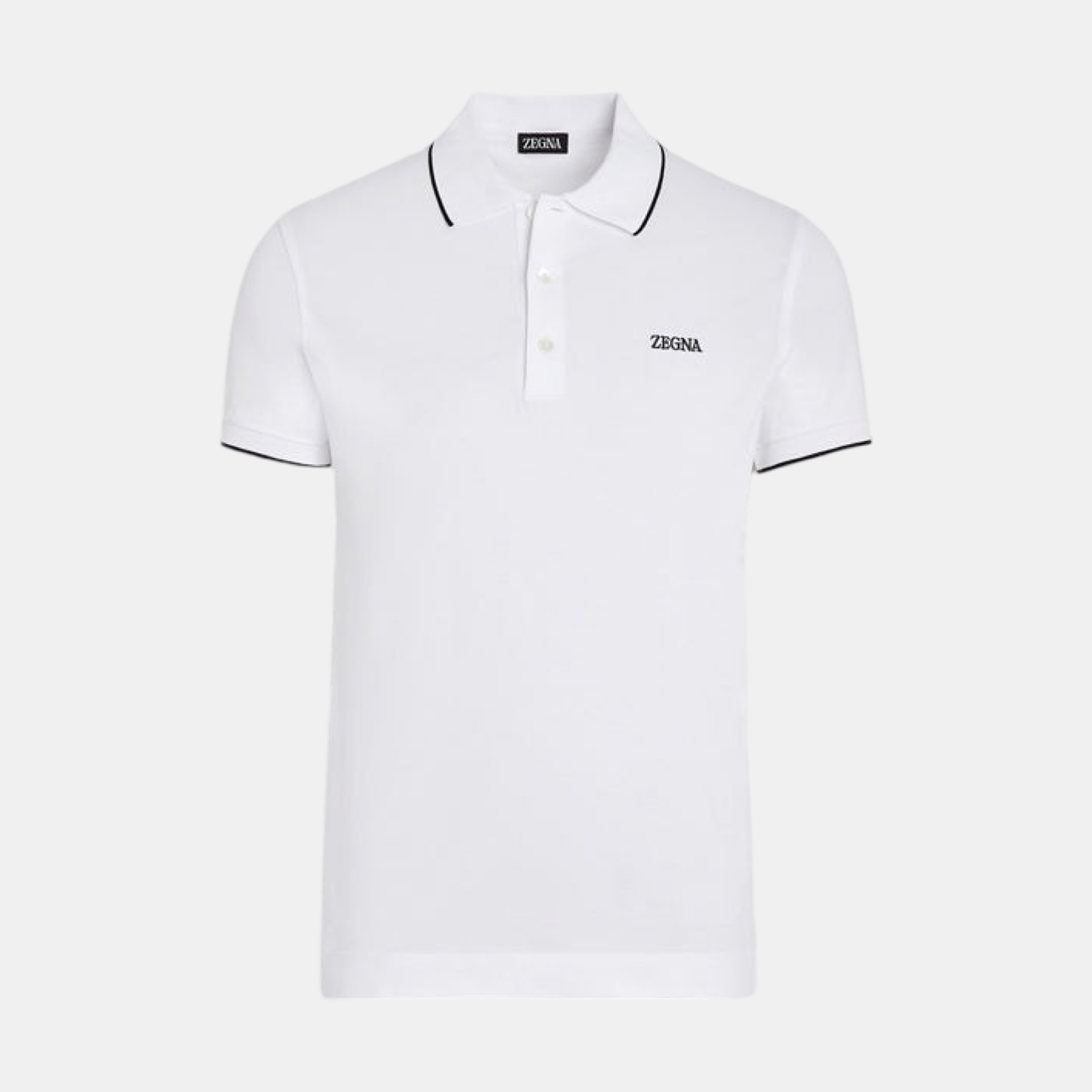 Мъжка бяла поло тениска Zegna Men Polo E7358A5 B746 N00 Front View