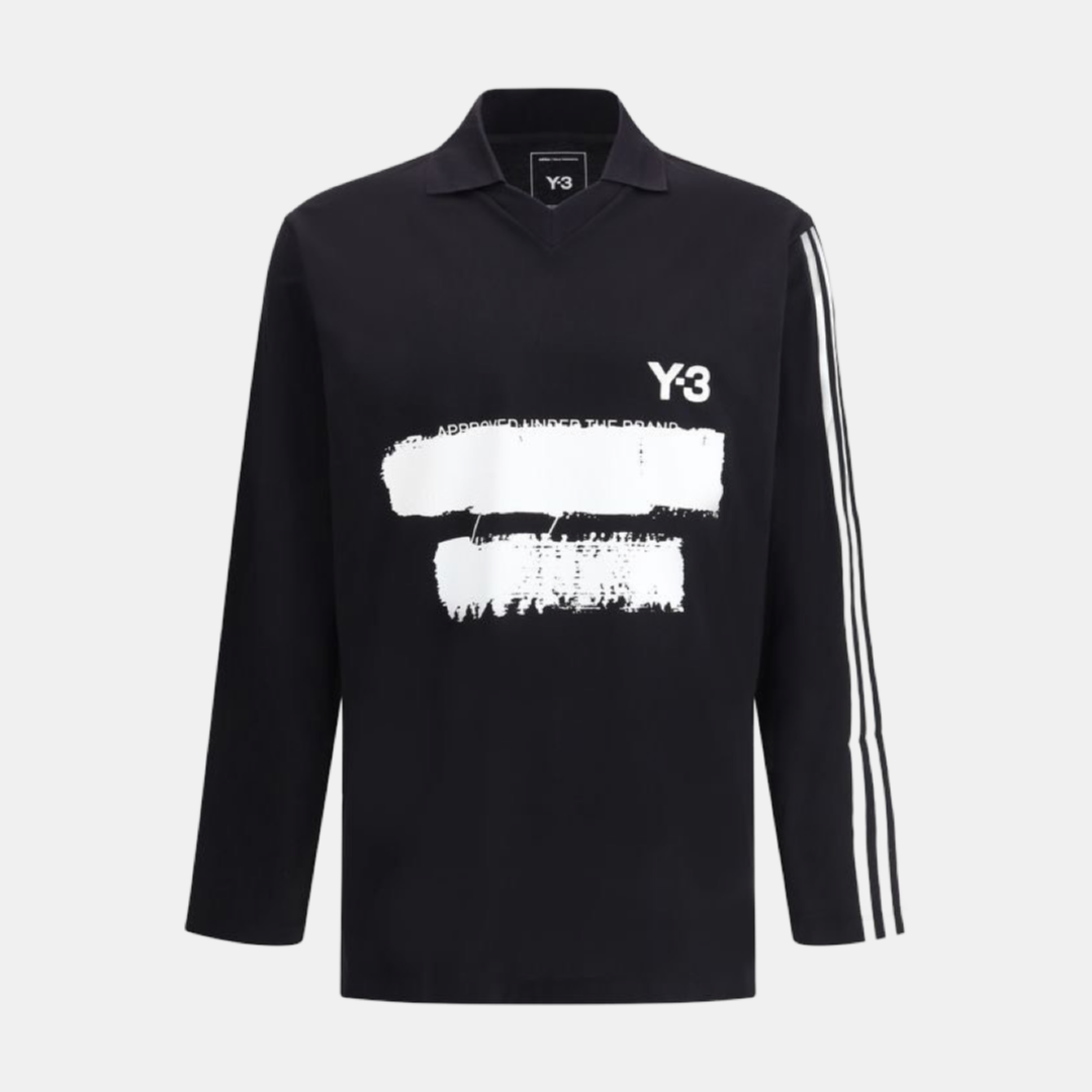 Мъжка черна поло тениска Y-3 Men Long Sleeve Polo Jersey