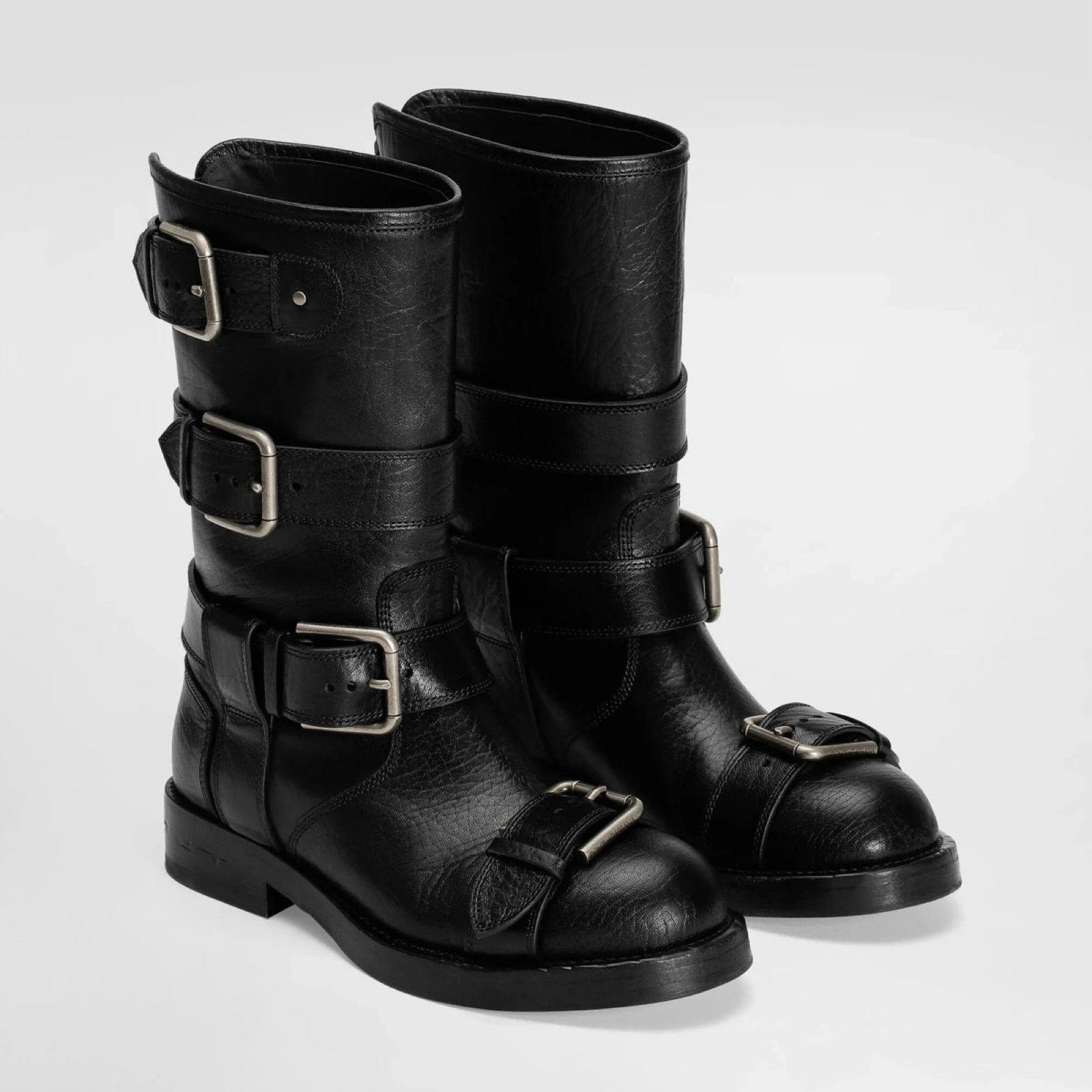 Dolce & Gabbana Bernini Buckled Leather Women Boots Top View