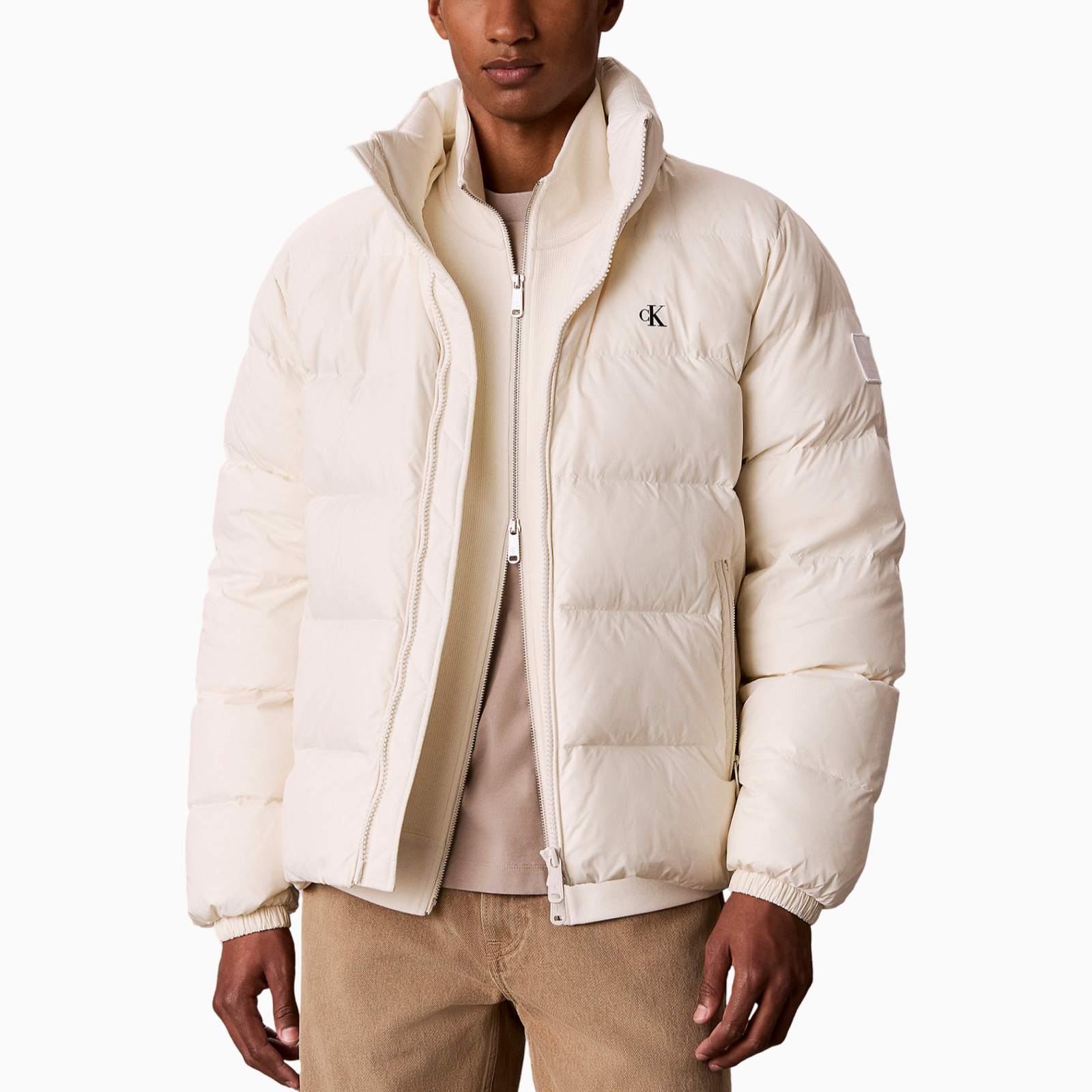Мъжко бяло яке Calvin Klein Jeans Men Jacket LV04RG515G YAF Front View