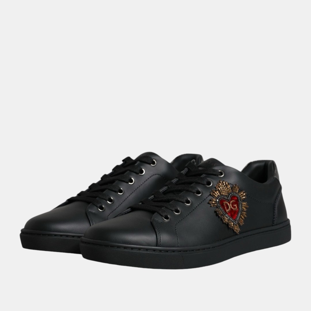 Мъжки черни маратонки Dolce & Gabbana London Sacred Heart Men Sneakers