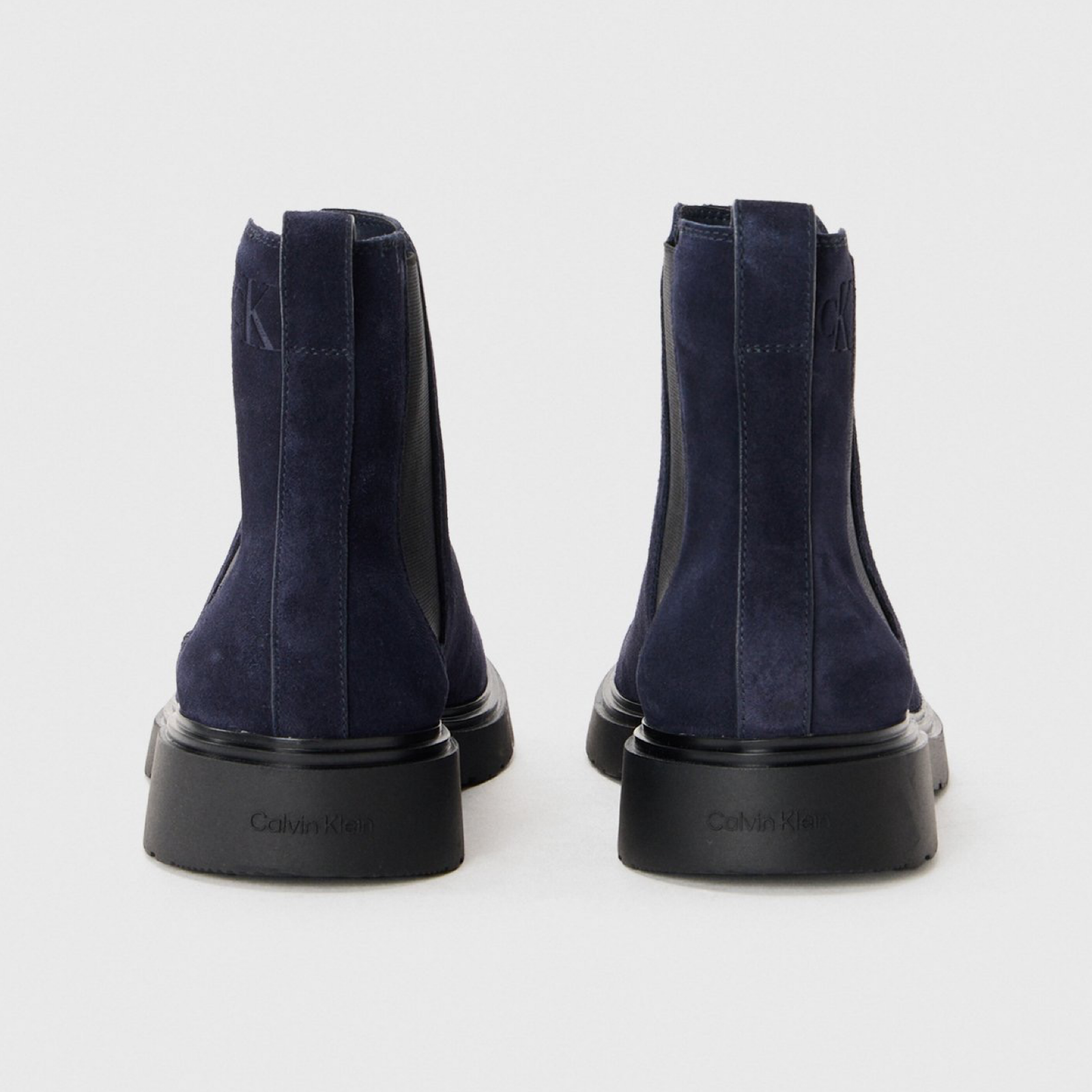 Мъжки сини велурени боти Calvin Klein Jeans Men Ankle Boots YM0YM0137 Heel View