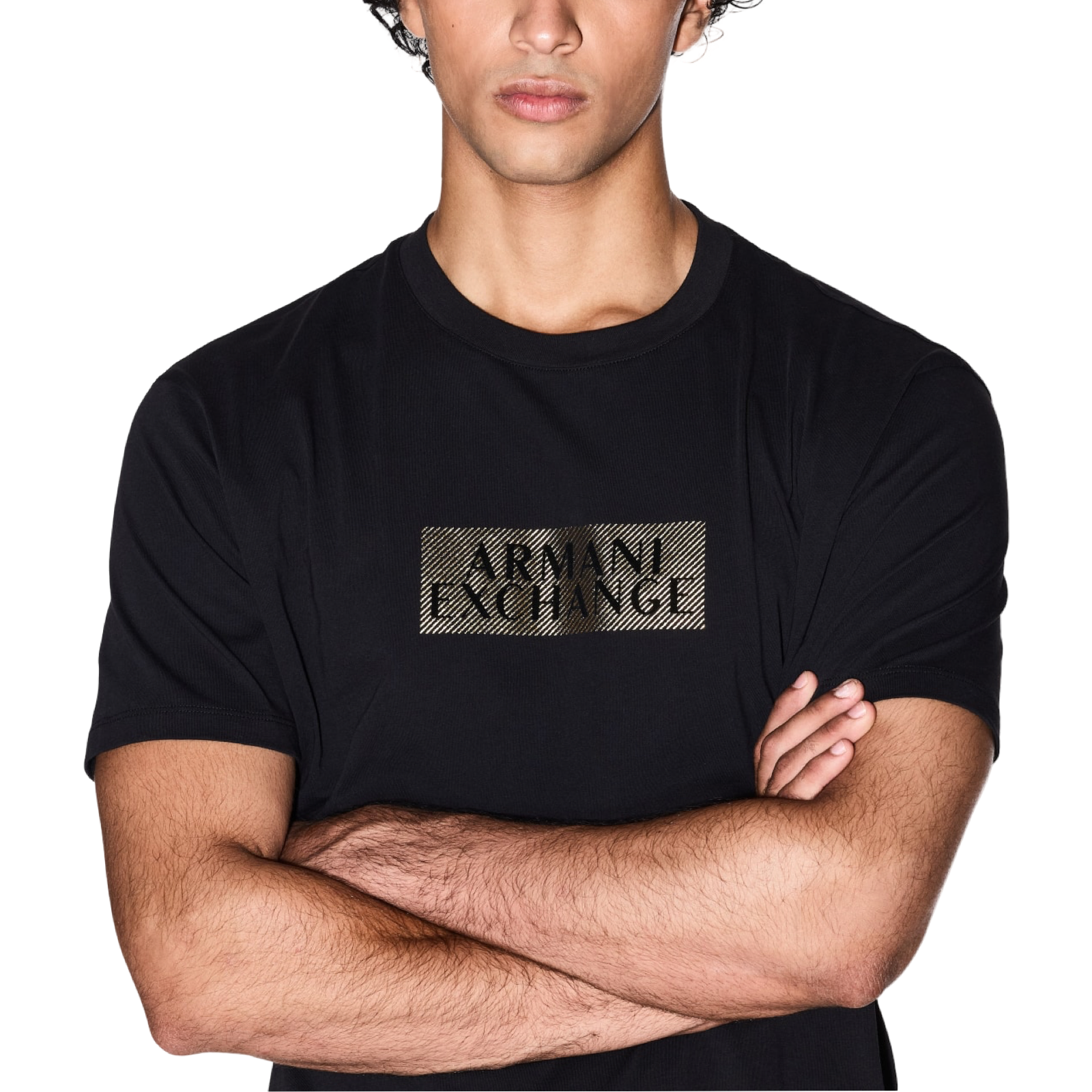 Мъжка черна тениска Armani Exchange Men T-shirt XM001911 AF10356 Close-Up