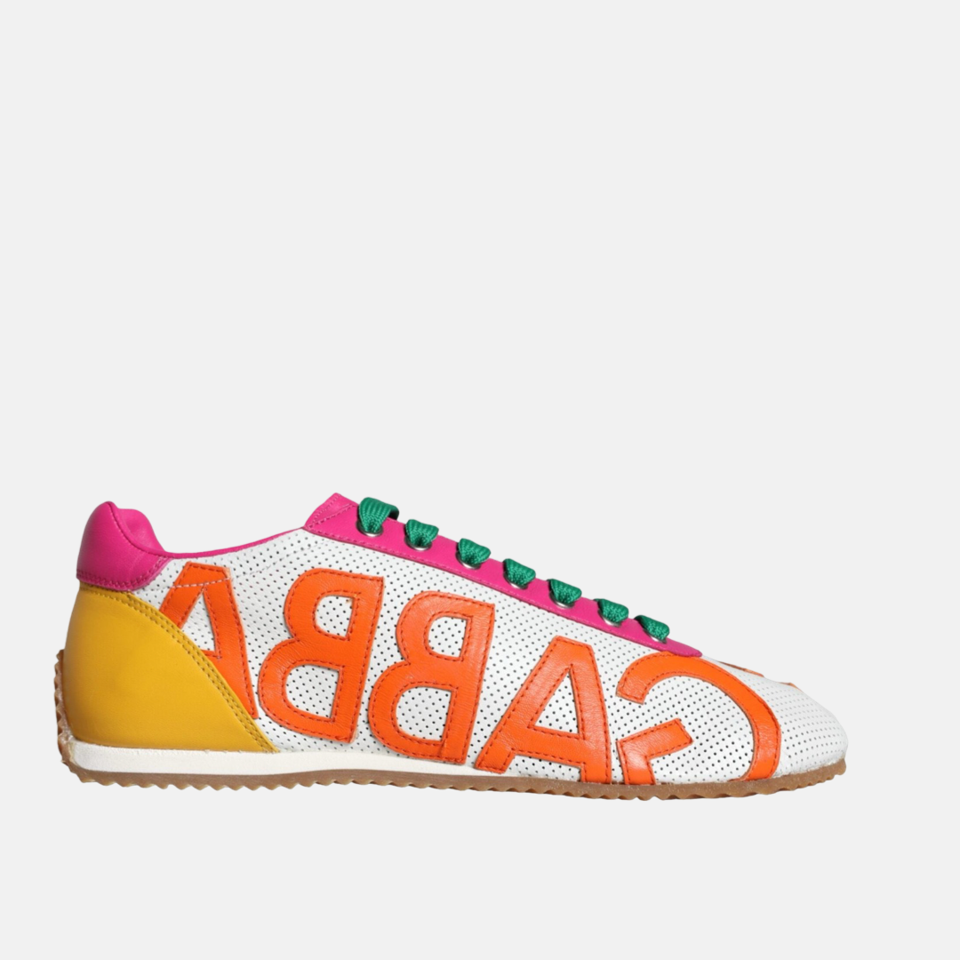 Дамски цветни маратонки Dolce & Gabbana Multicolor Leather Logo Casual Sneakers