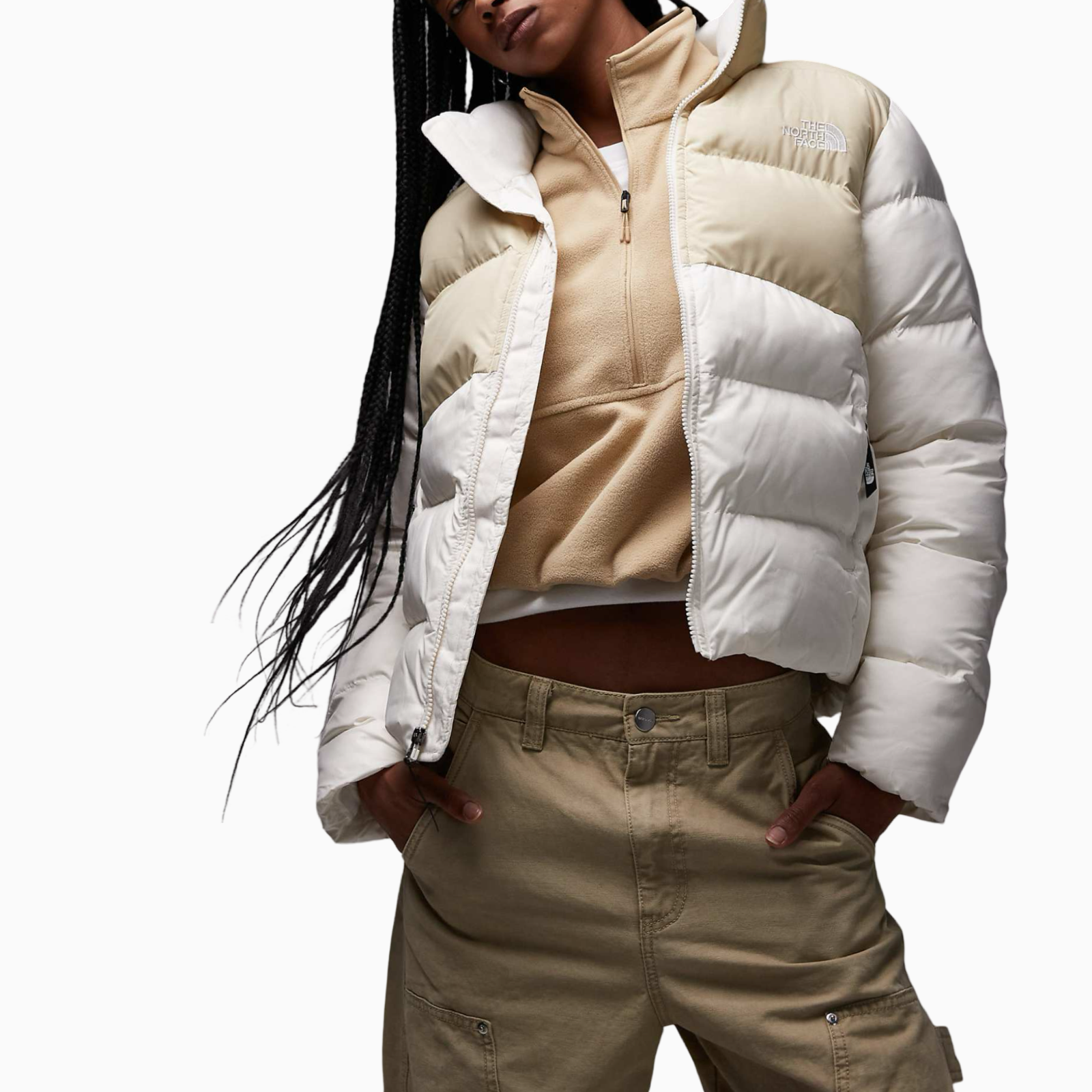 Дамско бежово яке The North Face Women Jacket NF0A89JDTIU1 Front View