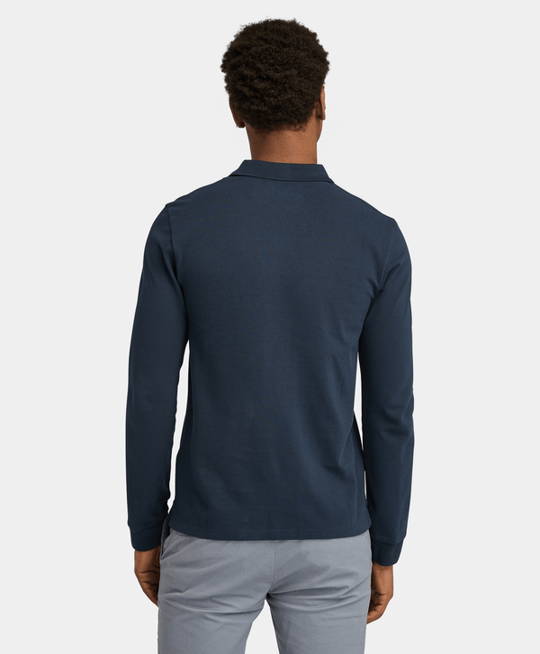 Мъжка поло блуза Men’s long sleeved polo shirt Timberland TB0A6VY6433 Dark Blue back view
