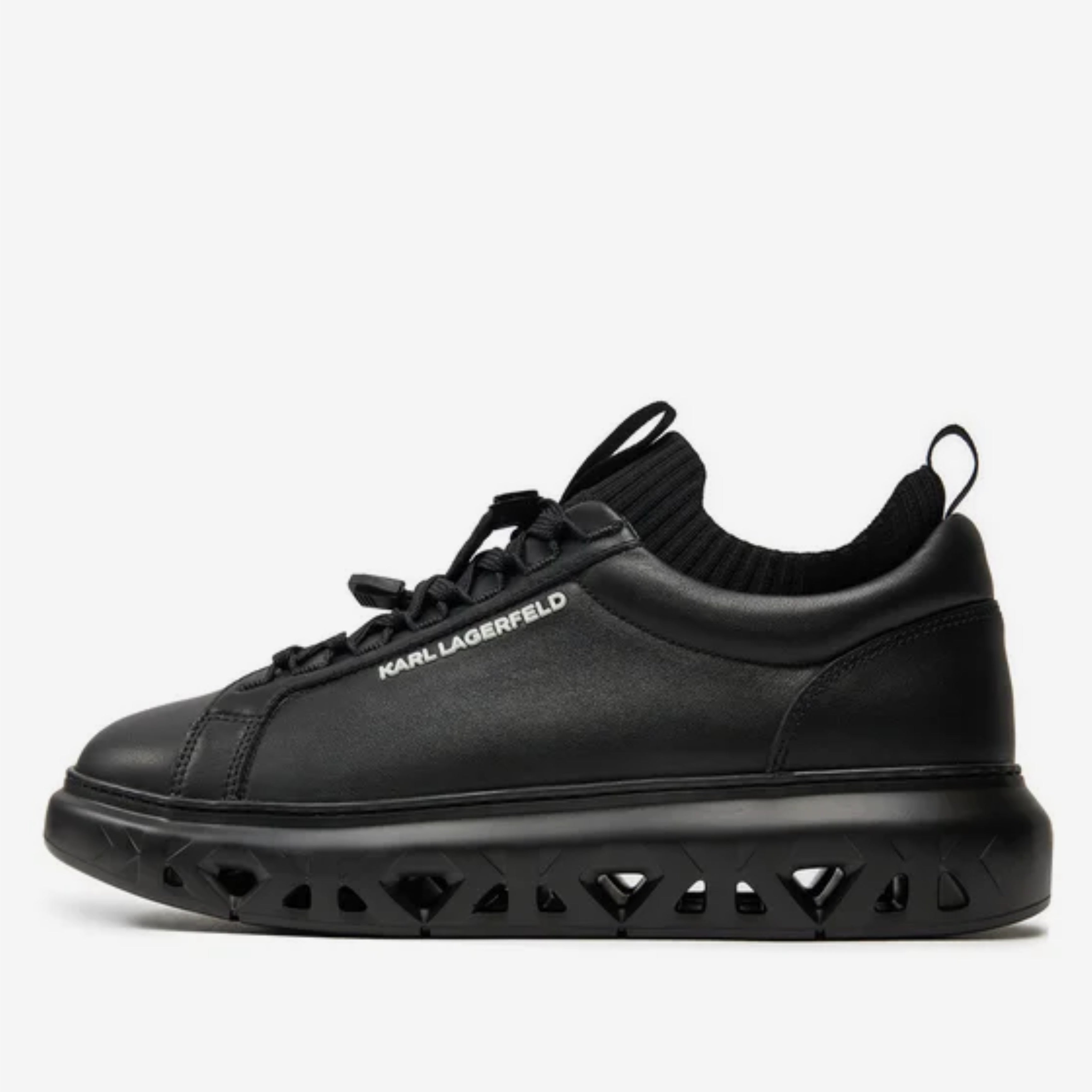 Мъжки кожени кецове в черно Men’s sneakers Karl Lagerfeld Kapri Lite KL54535 00X Black