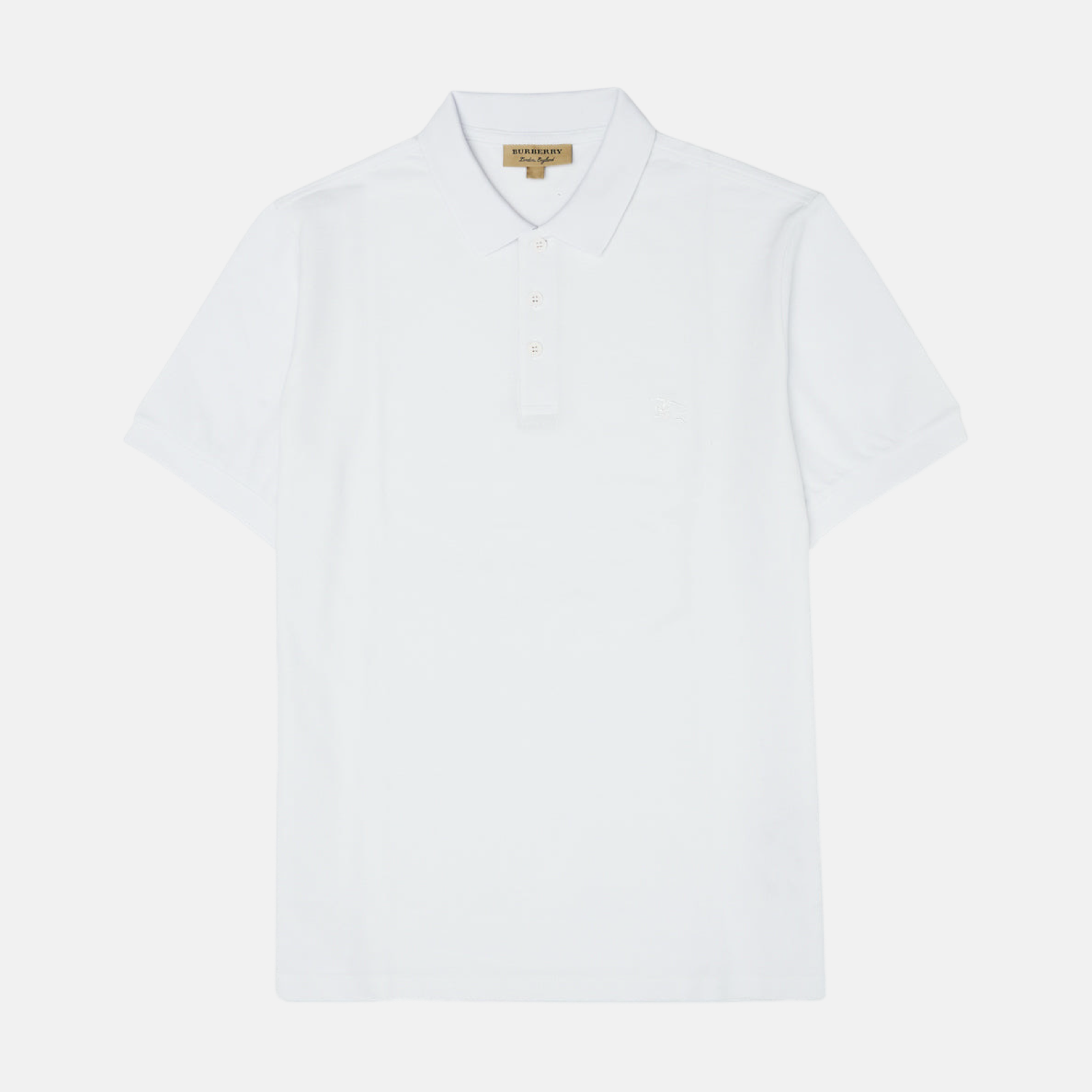 Burberry White Cotton Collared Polo Shirt