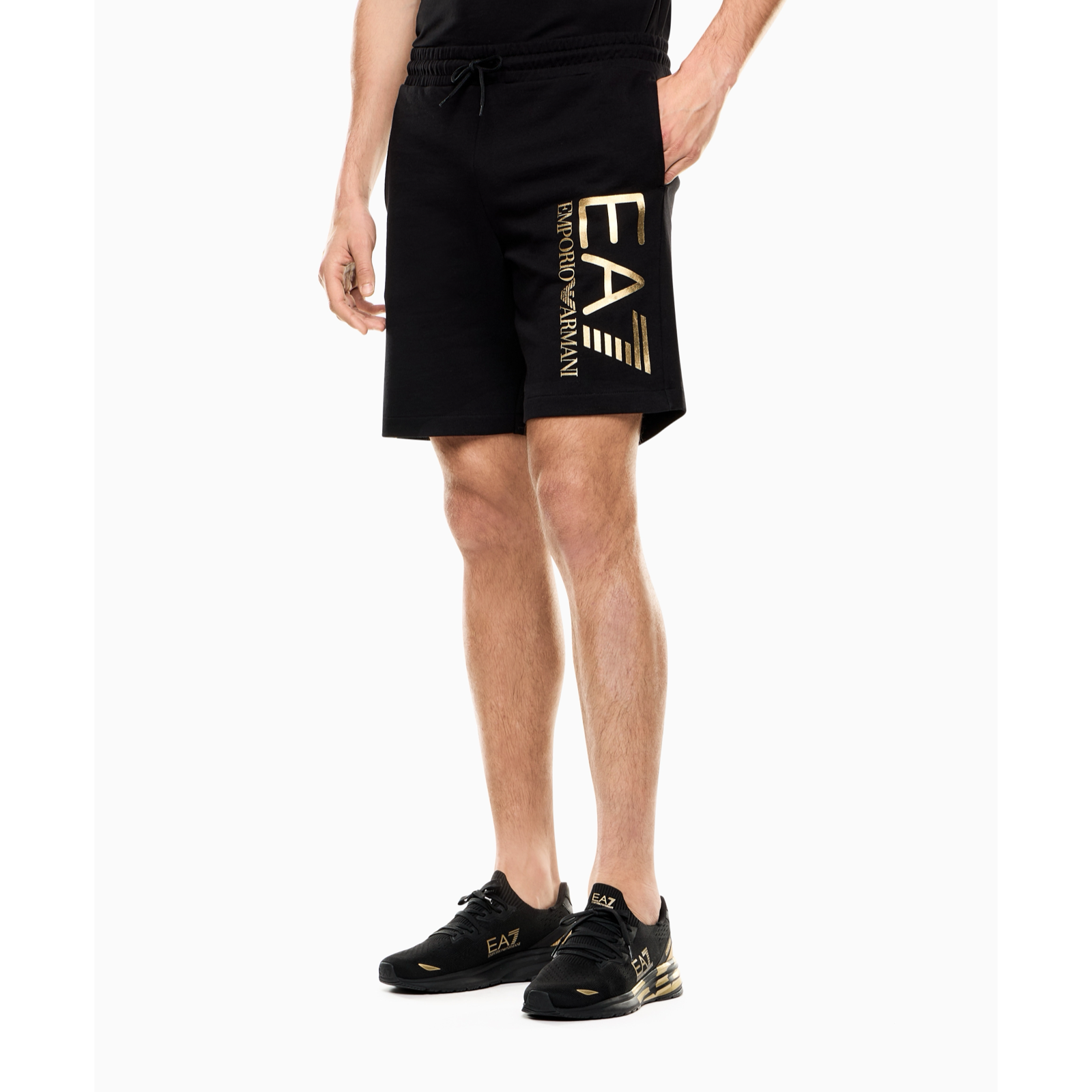 Мъжки черни къси панталони EA7 Emporio Armani Men Shorts 7M001414 AF22266 MC004 Side View