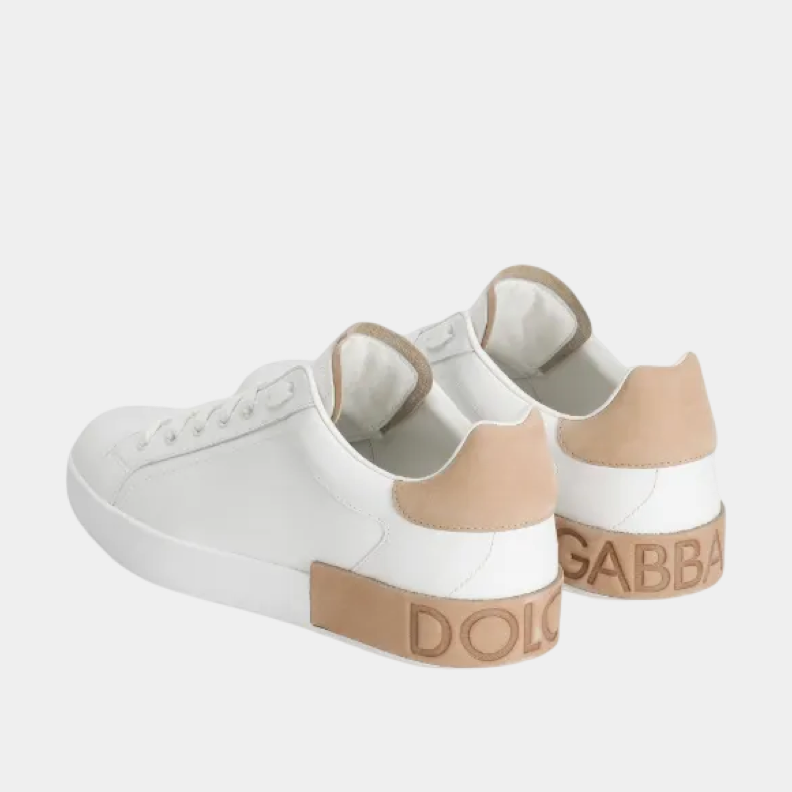Мъжки кецове Men’s luxury sneakers Dolce & Gabbana Portofino CS2278 AF2188 S537 White heels view