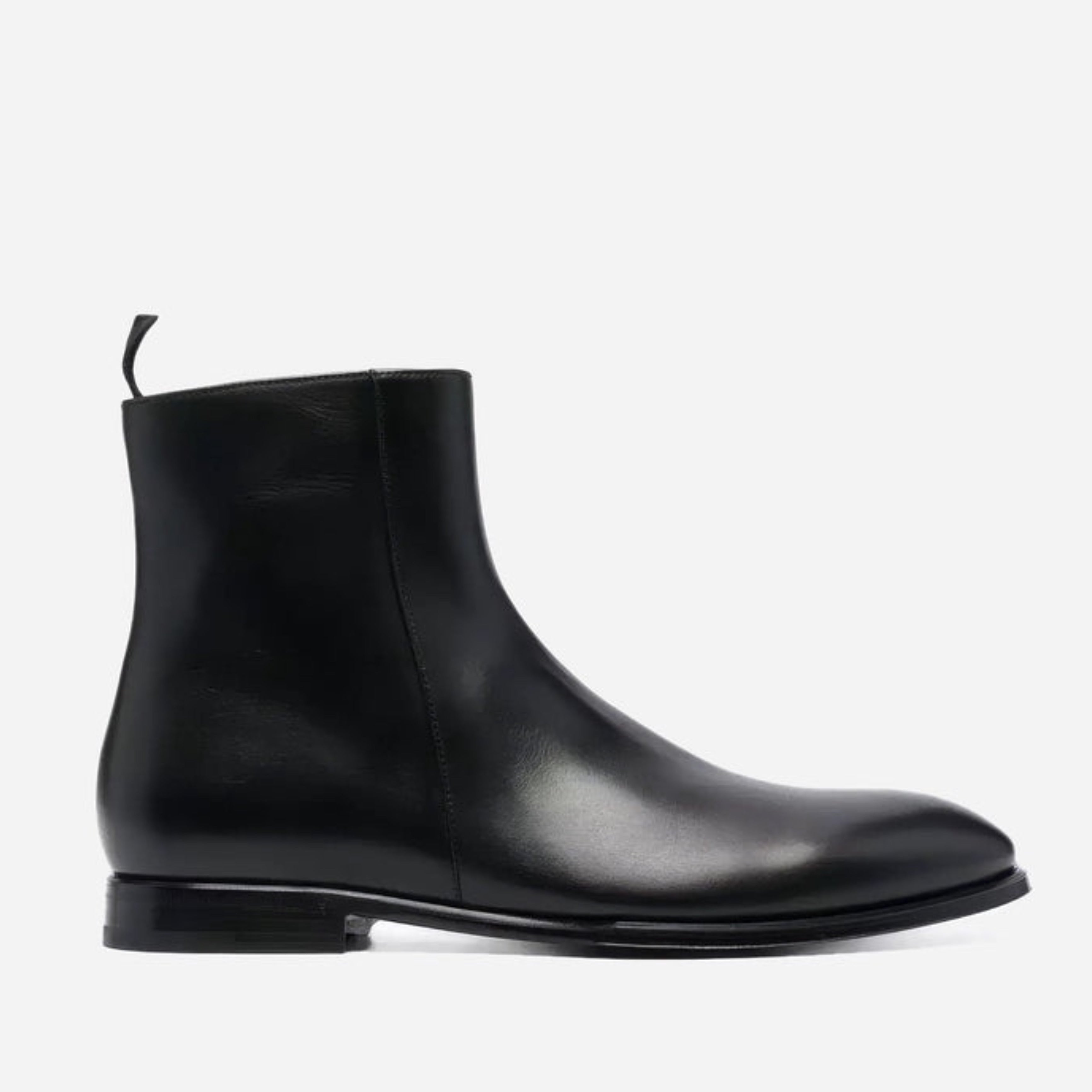 Мъжки луксозни кожени боти Dolce&Gabbana Black Calf Leather Men Ankle Boots